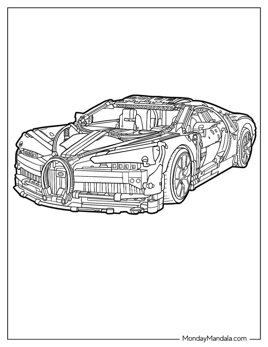 LEGO 42083 Technic Bugatti Coloring Page Chiron coloring page