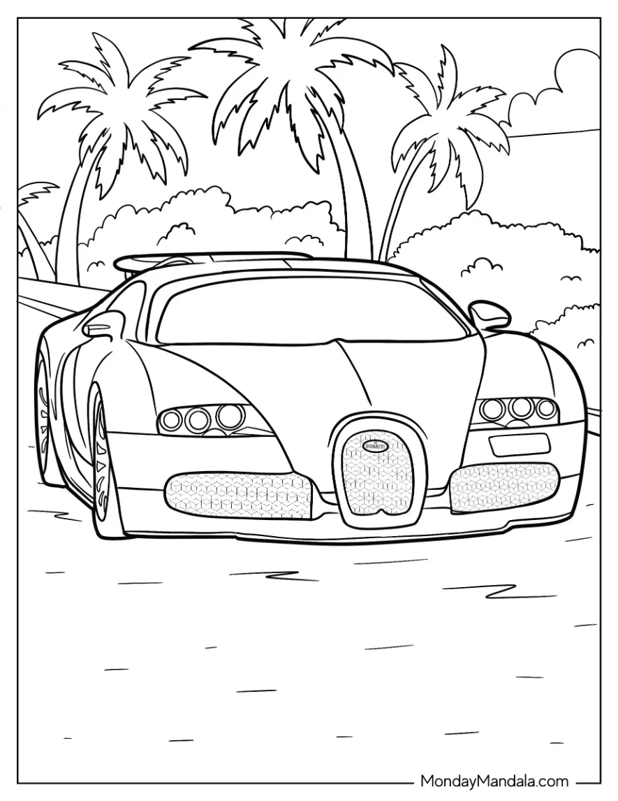 Simple Bugatti Coloring Page Veyron Coloring Page coloring page