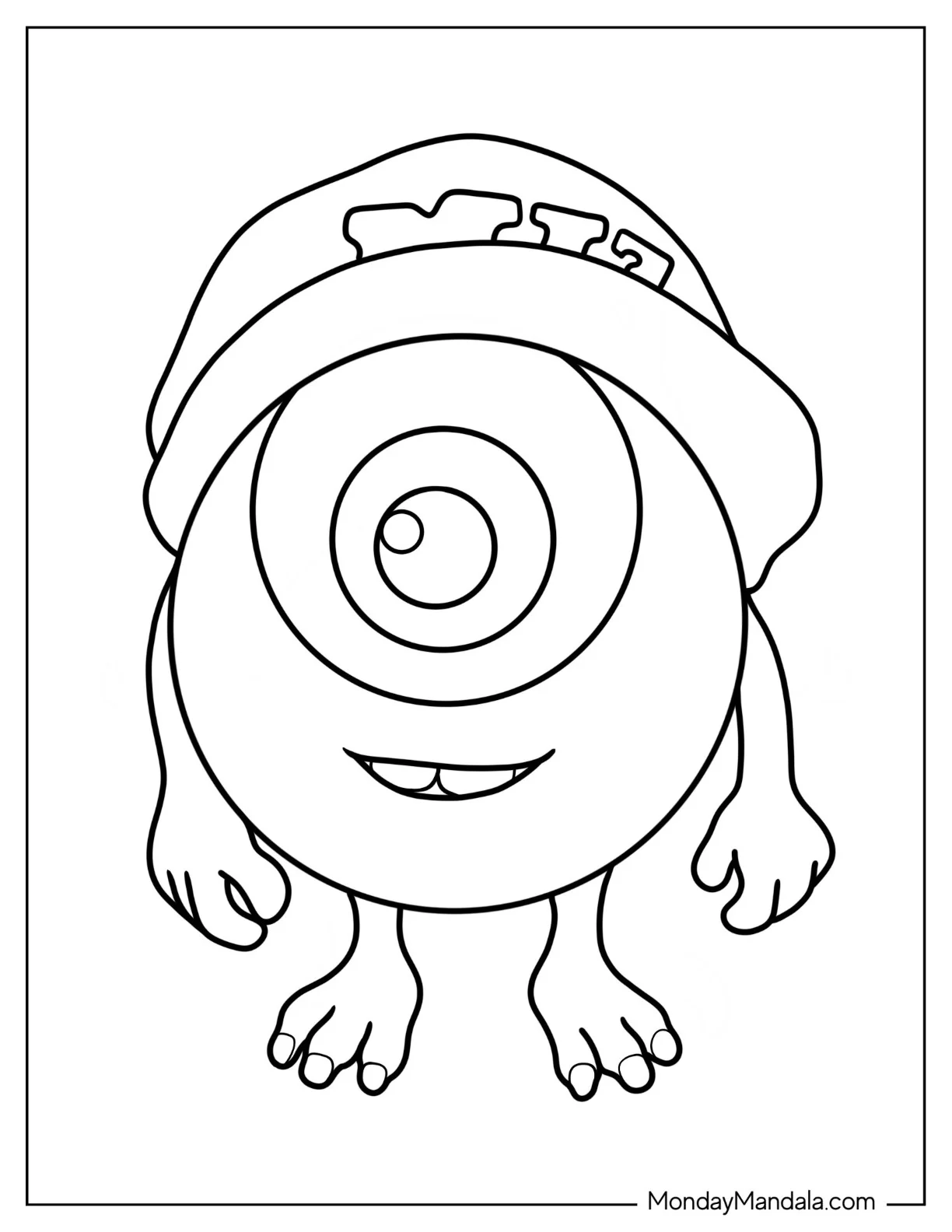 Cute Coloring Page Of Easy Minion For Preschoolers coloring page