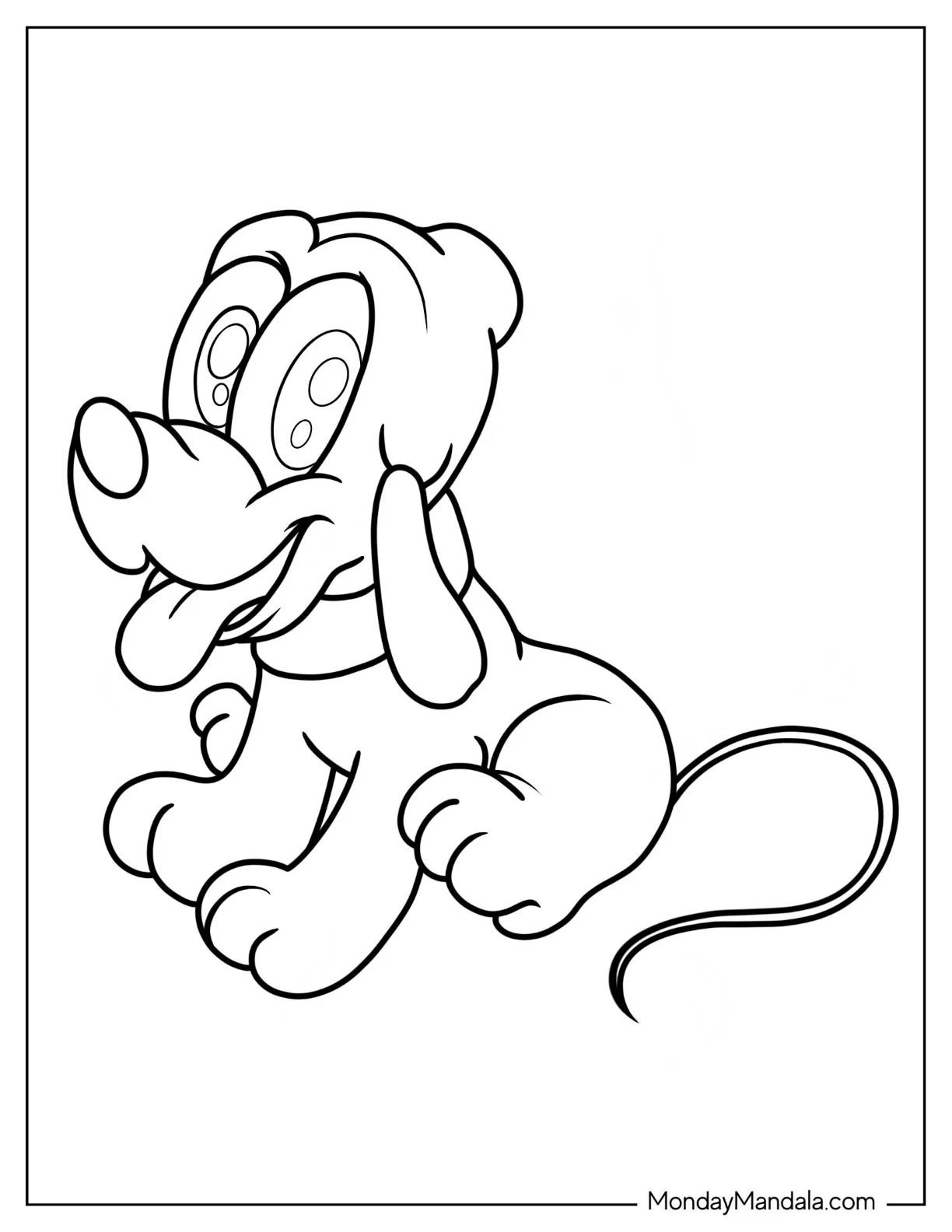 Cute Coloring Page Of Puppy Pluto For Kids coloring page