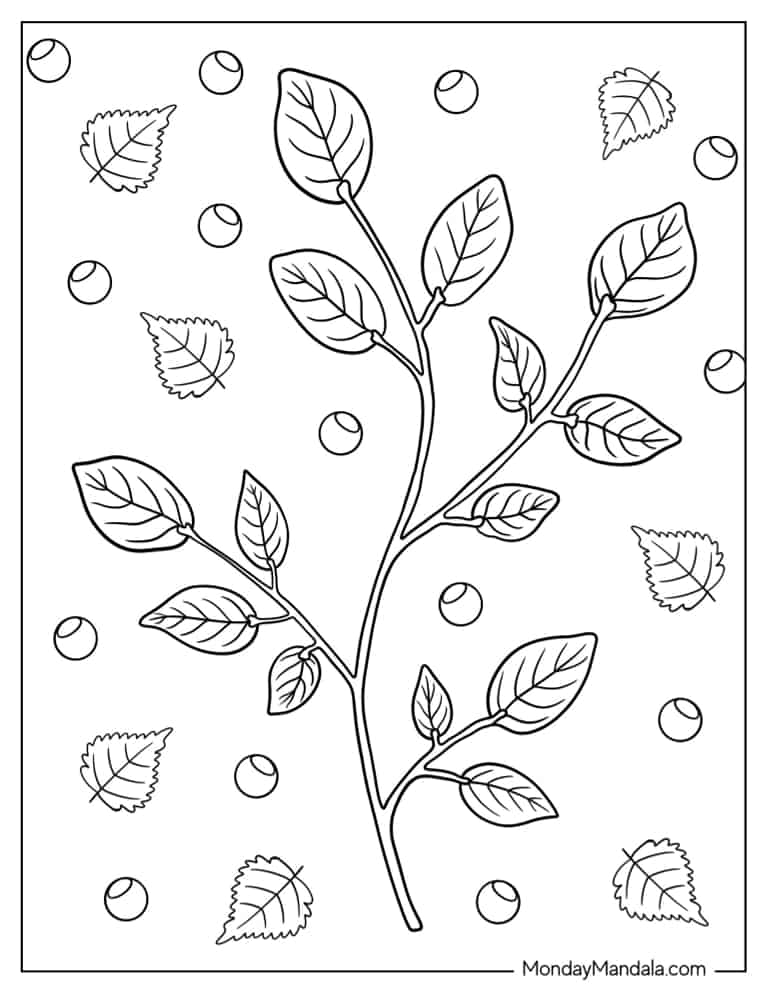 Small Autumn Leaves To Color coloring page