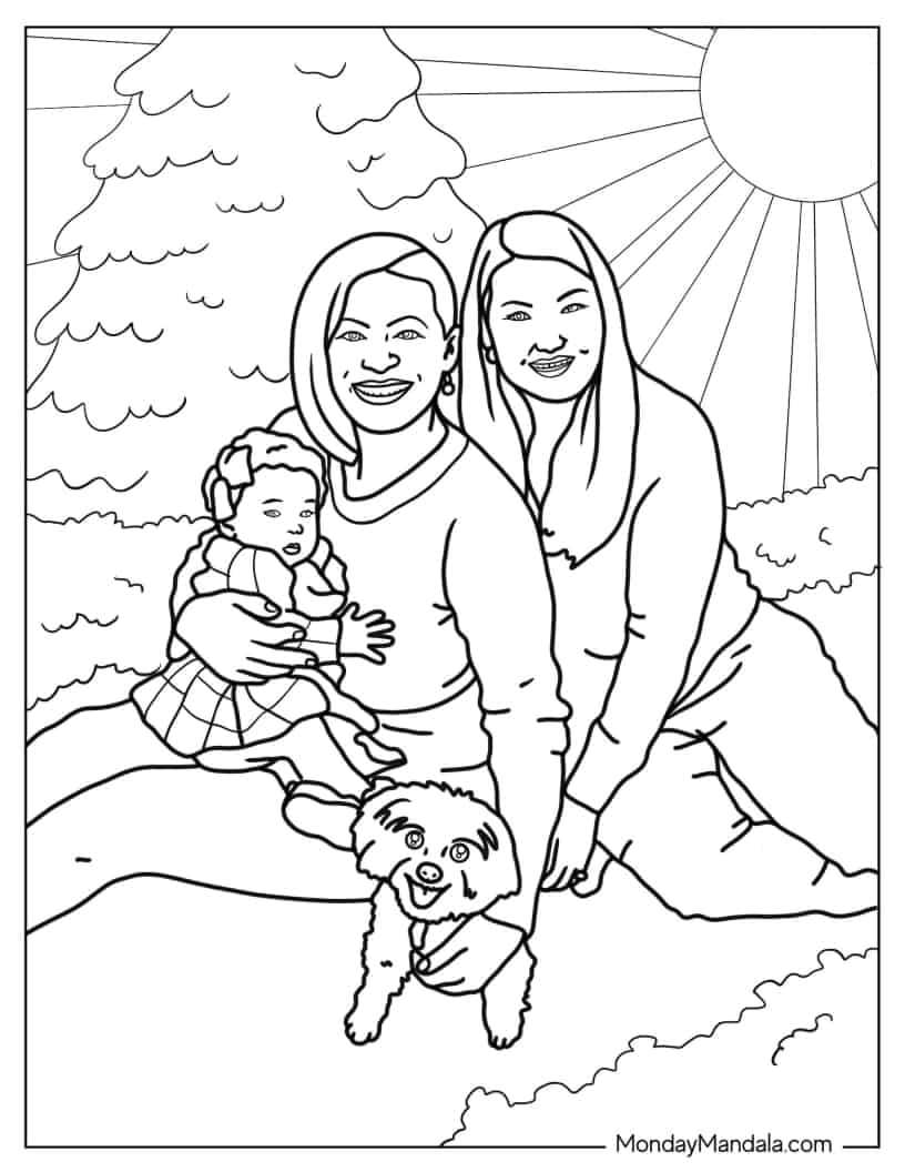 Lesbian Family Coloring Sheet coloring page