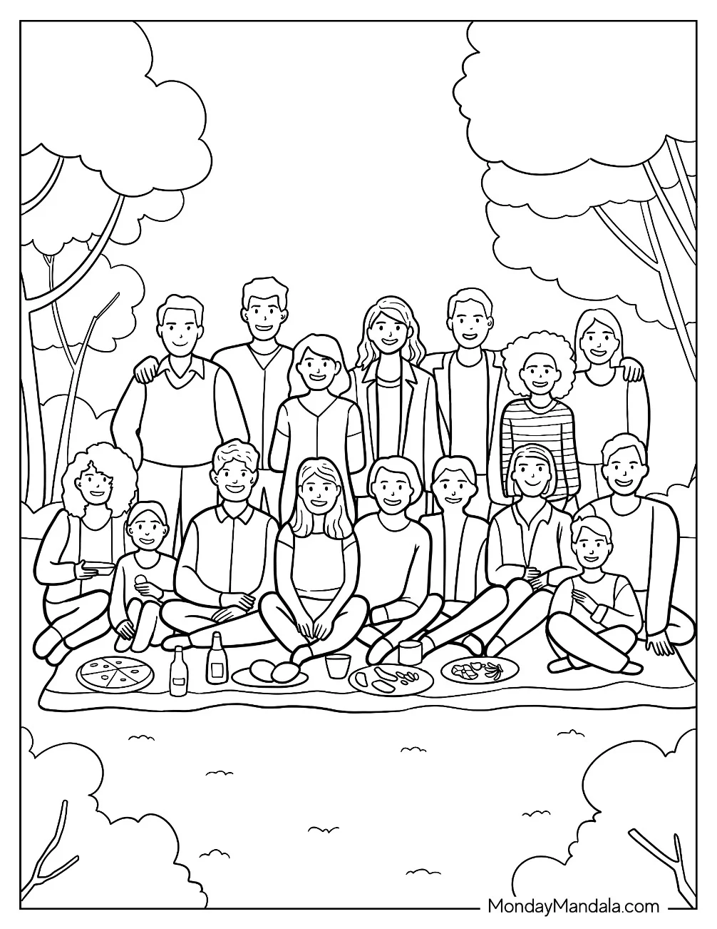 Outdoor Family Coloring Page Of Portrait coloring page