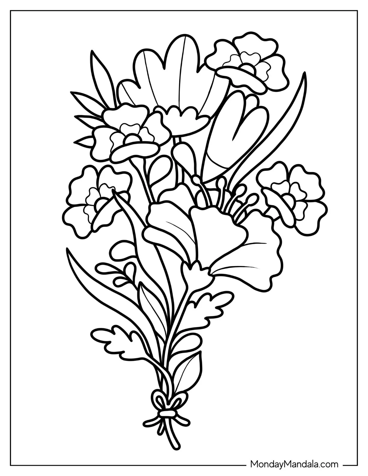 Flower Coloring Pages Of Hibiscus With Anemones coloring page