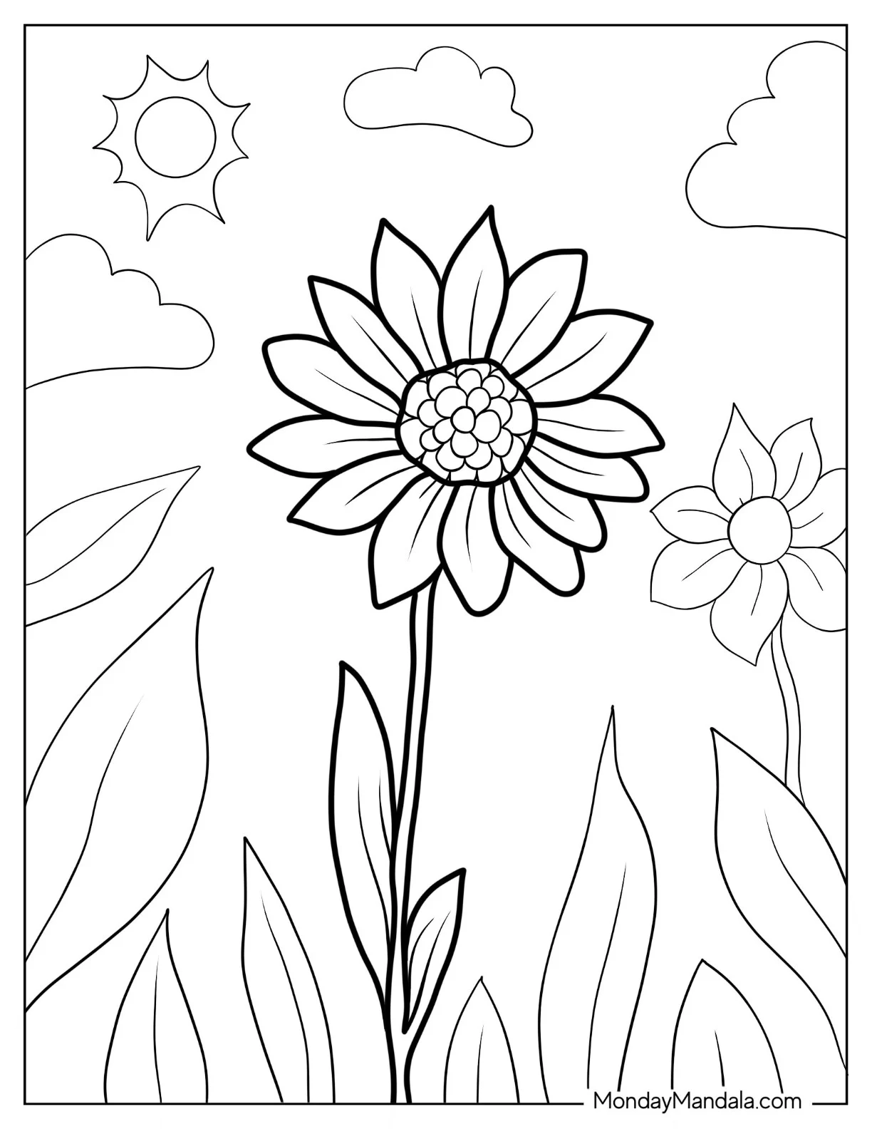 Flower Coloring Pages Of Maximilian Sunflower Under The Sun coloring page