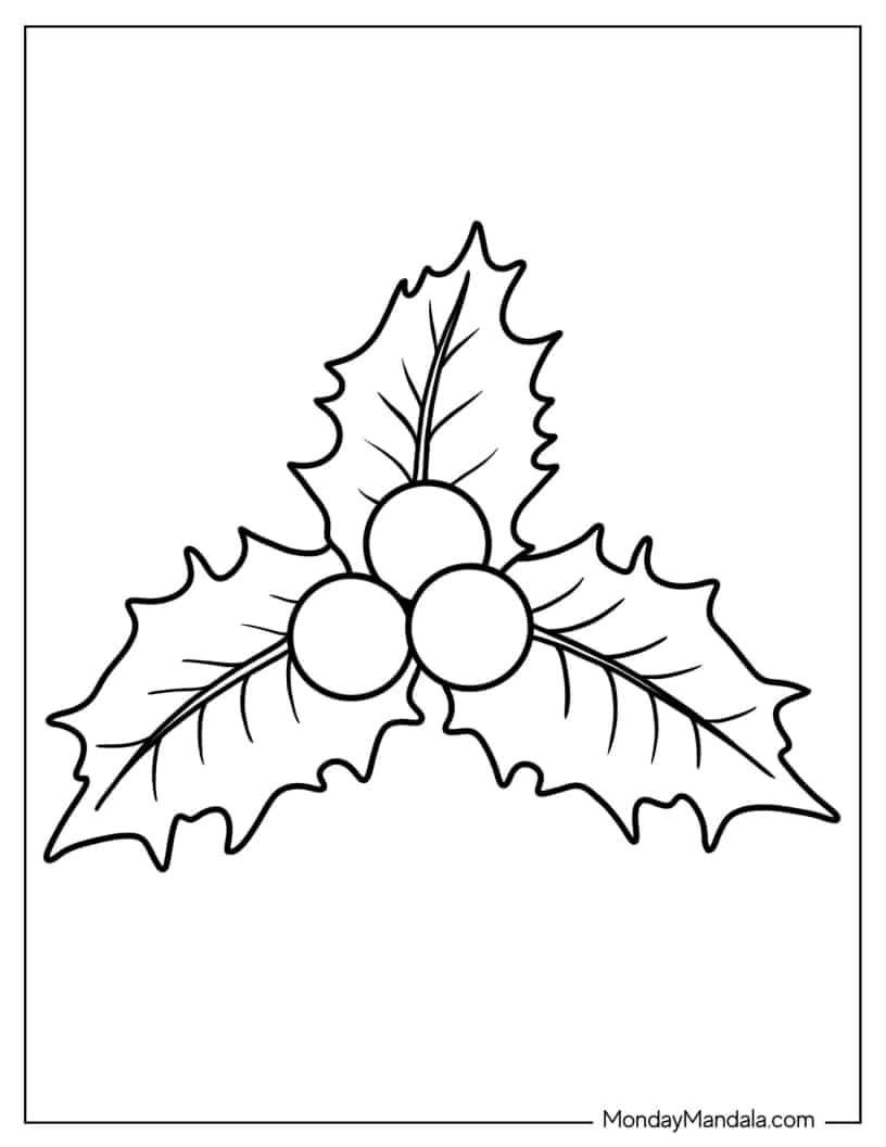 Mistletoe Leaf Coloring Sheet coloring page