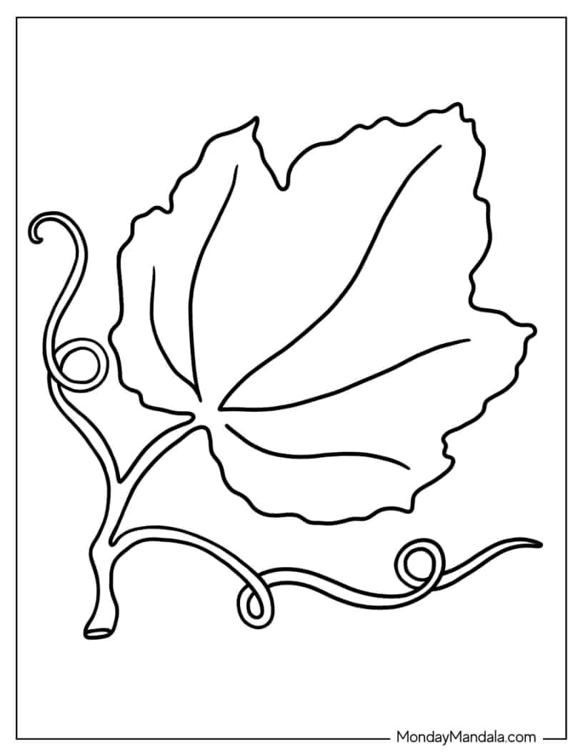 Pumpkin Leaf Coloring Sheet coloring page