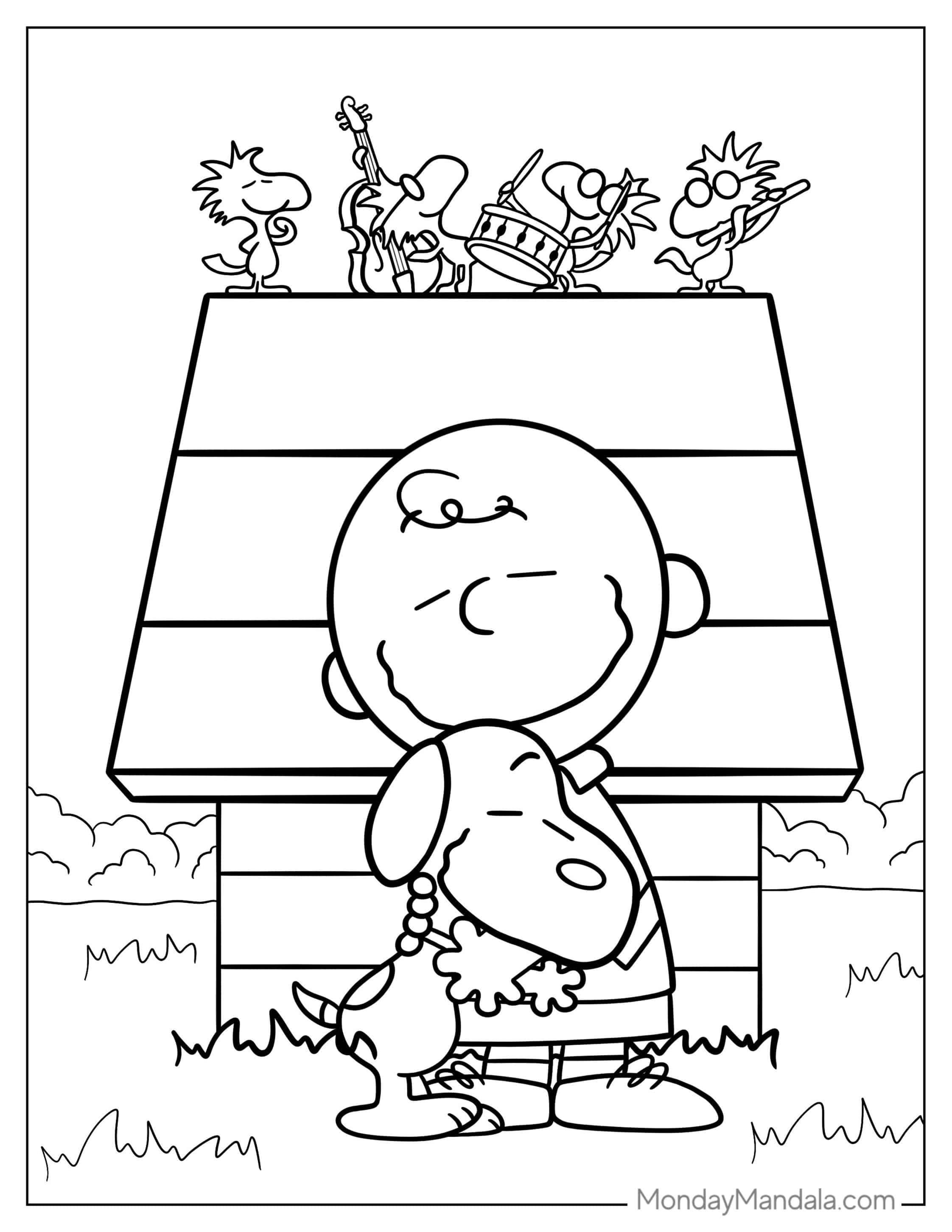 Coloring Page Of Snoopy, Charlie Brown And Snoopy coloring page