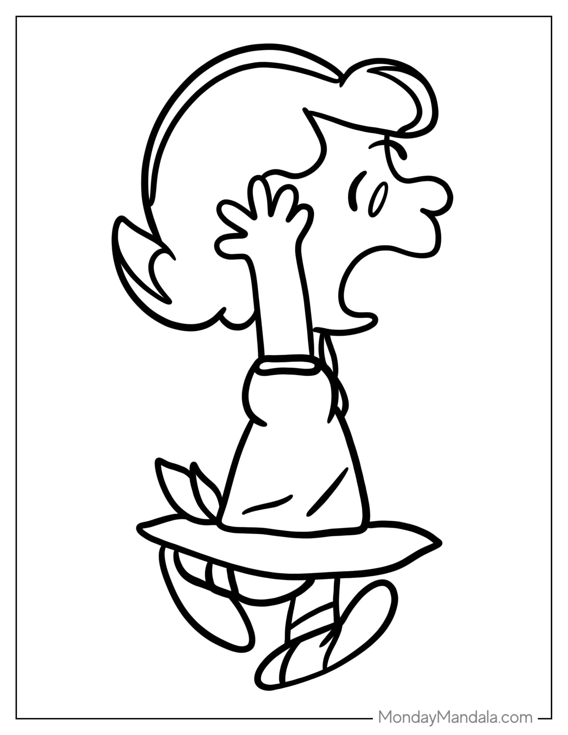 Coloring Sheet Of Lucy From Peanuts coloring page
