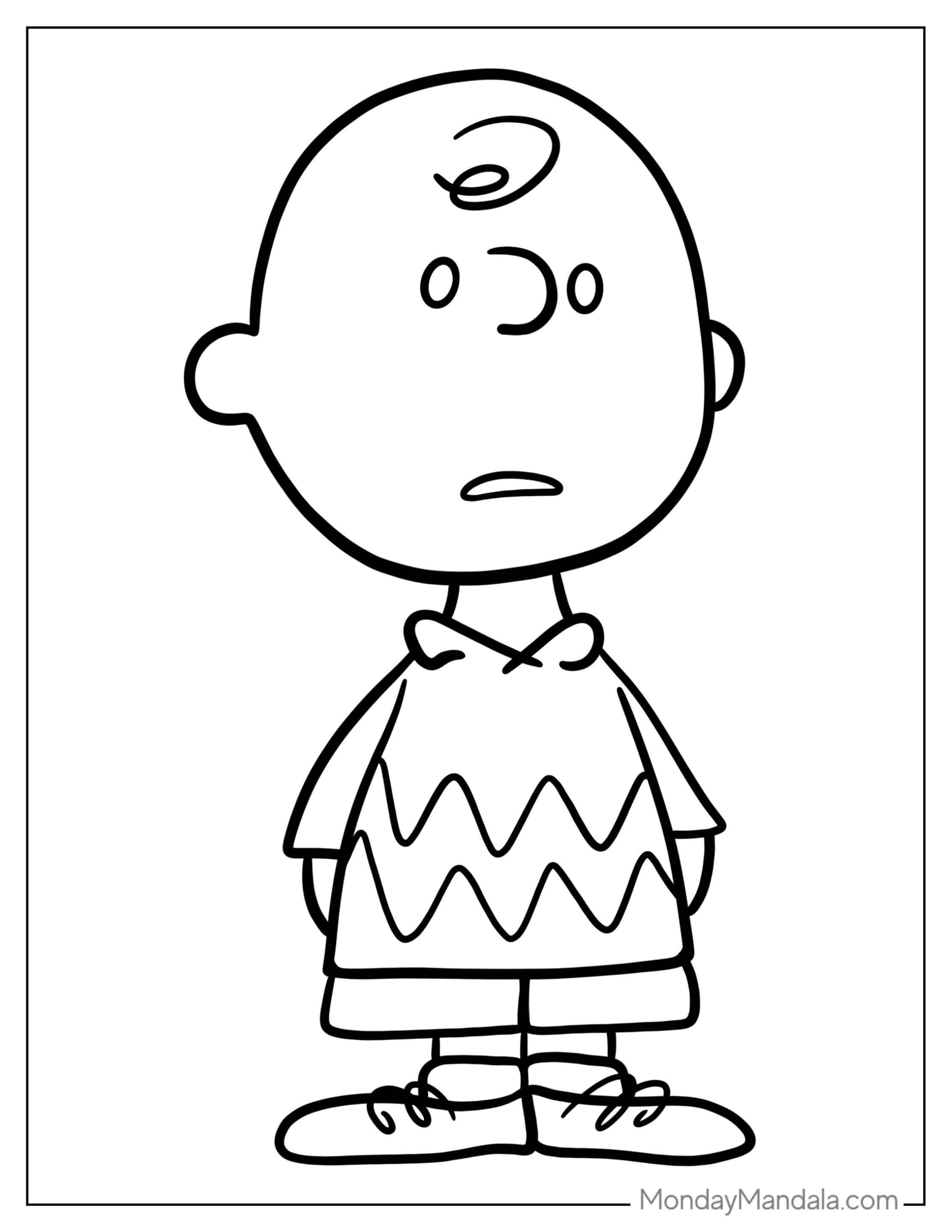 Simple Coloring Sheet Of Charlie Brown coloring page