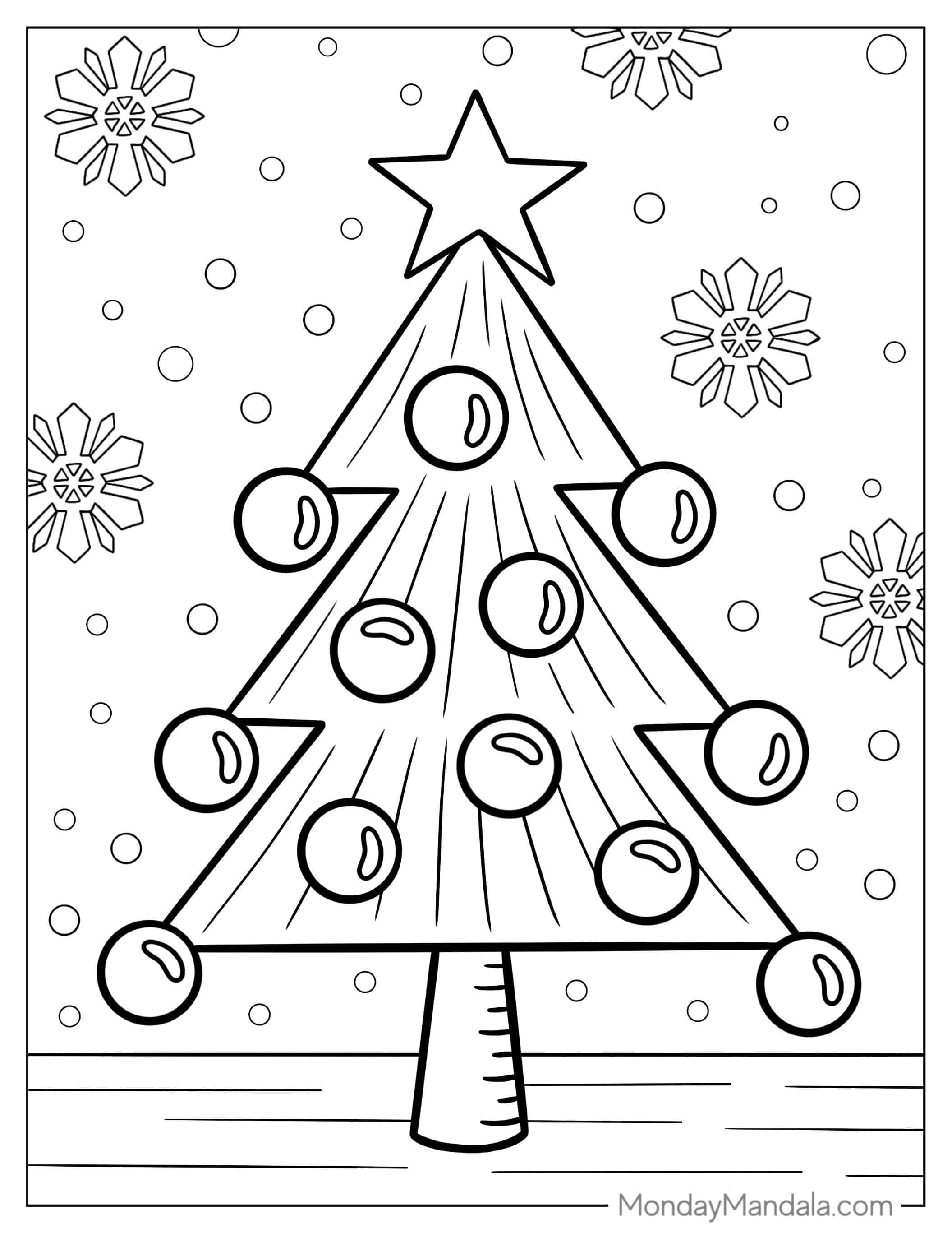 Christmas Tree Coloring Page coloring page — printable line art