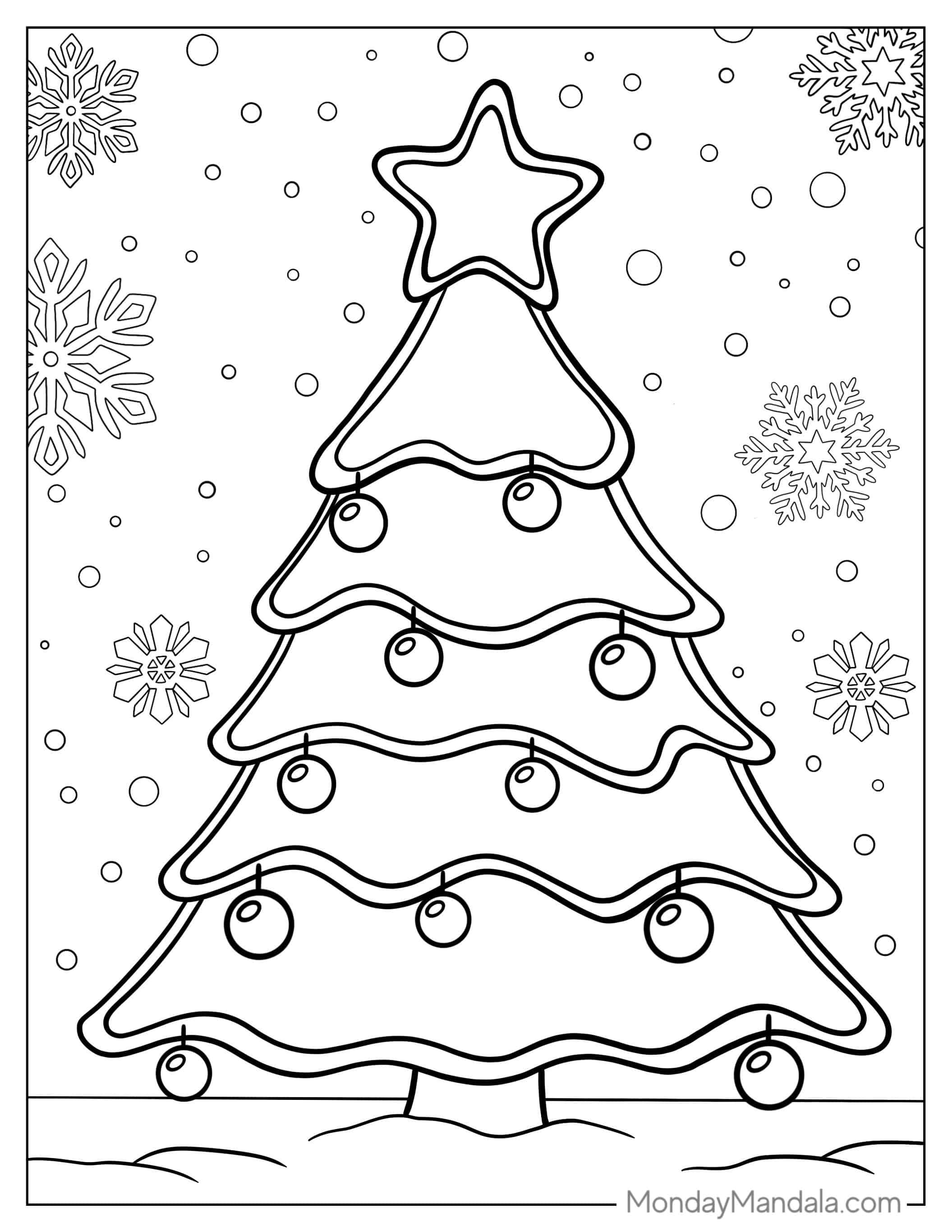 Coloring Page Of a Christmas Tree coloring page