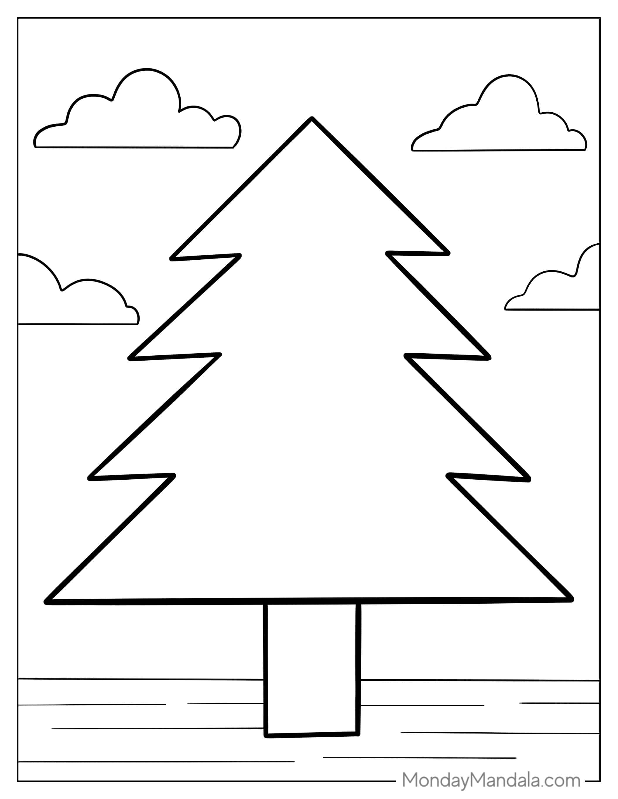 Simple Outline Of a Tree For Preschoolers coloring page