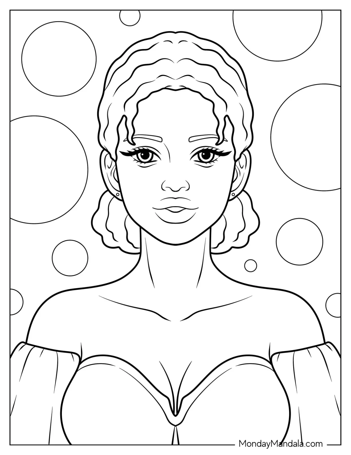 Black Girl & Boy Coloring Page Portrait In Dress coloring page — printable line art