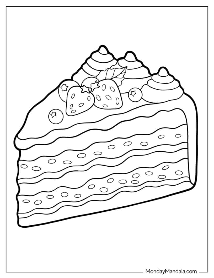 Coloring Sheet Of Strawberry Shortcake Slice coloring page