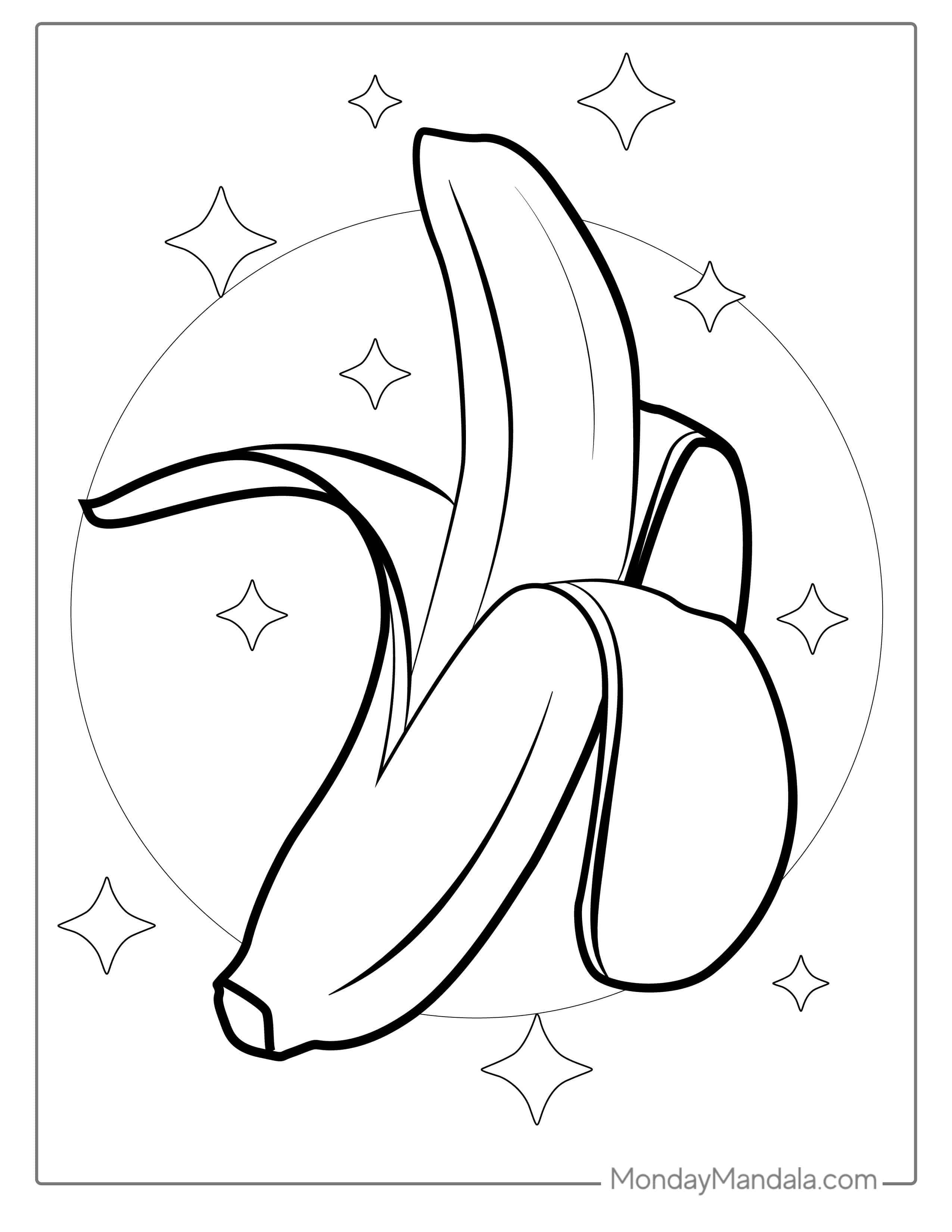 Banana Coloring Sheet coloring page