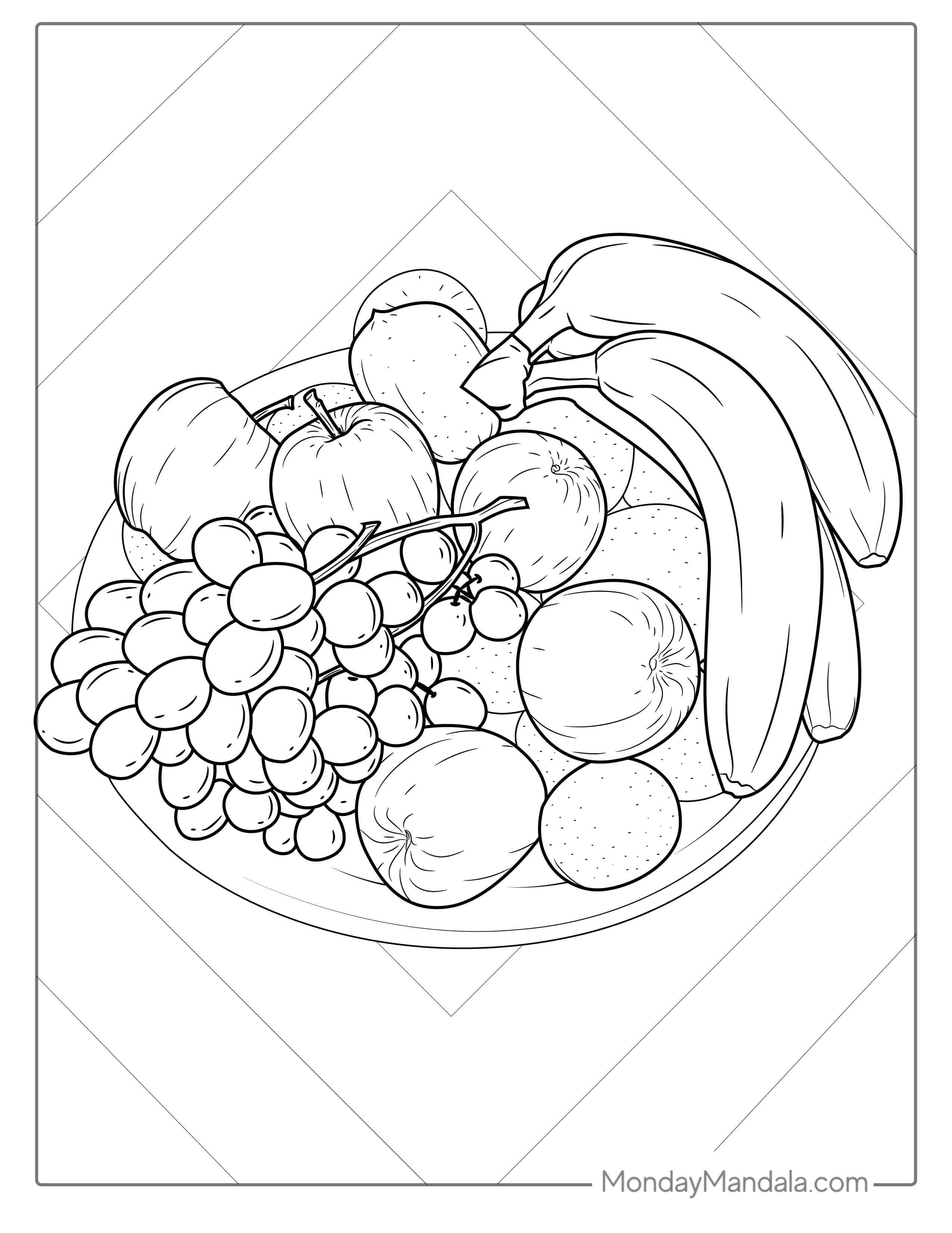Bowl Of Fruit Coloring Page_ coloring page