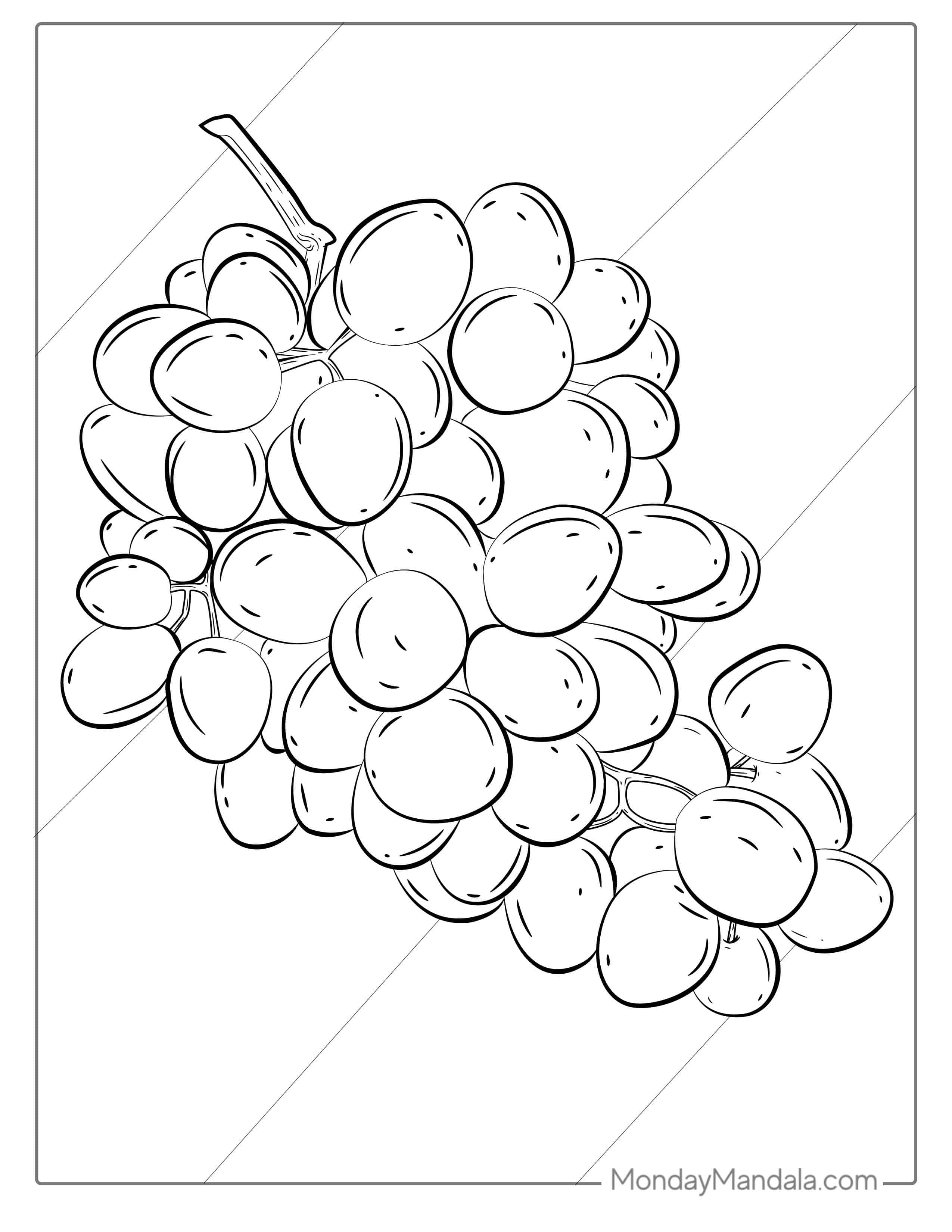 Bunch Of Grapes Coloring Picture coloring page