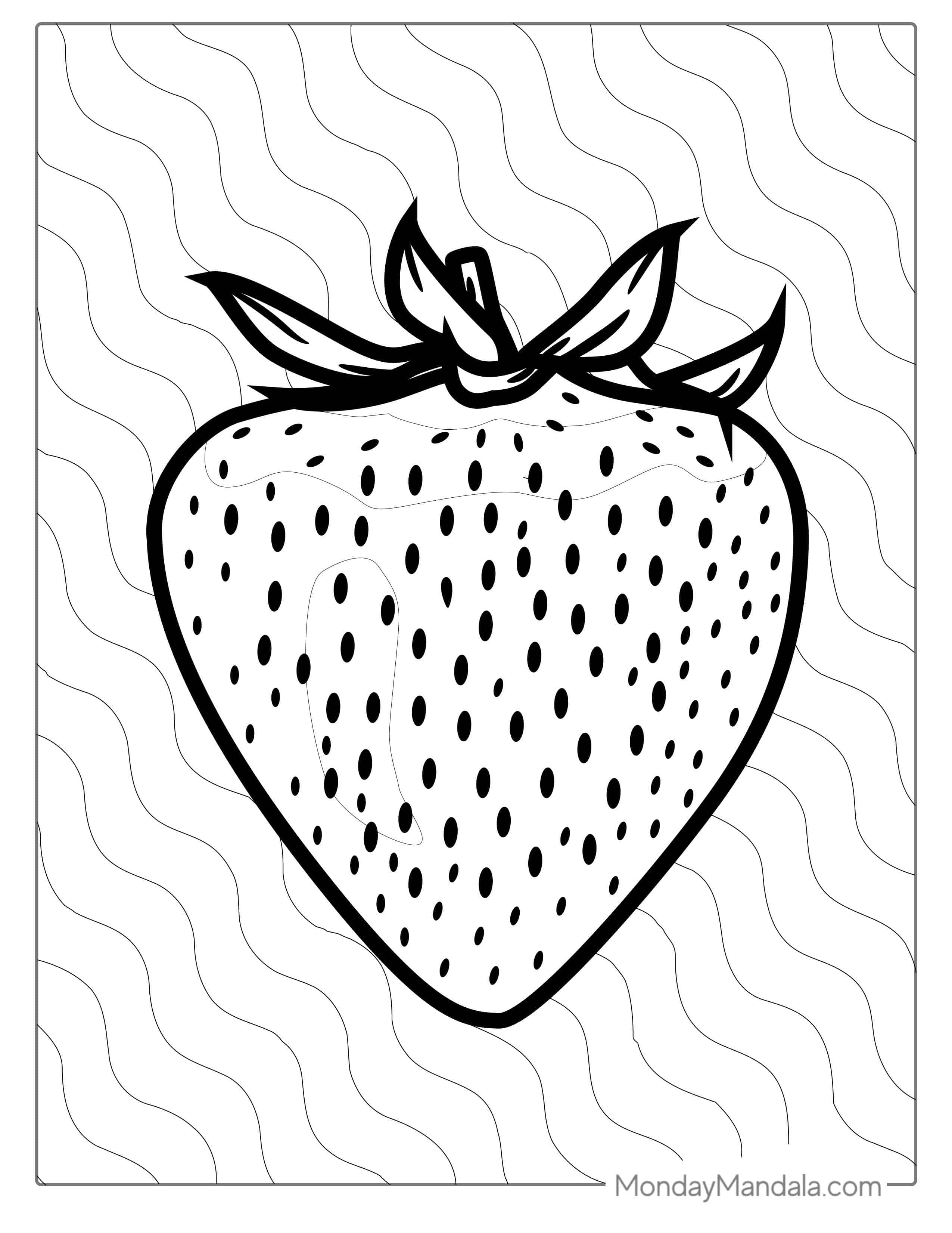 Easy Outline Of Strawberry Coloring coloring page