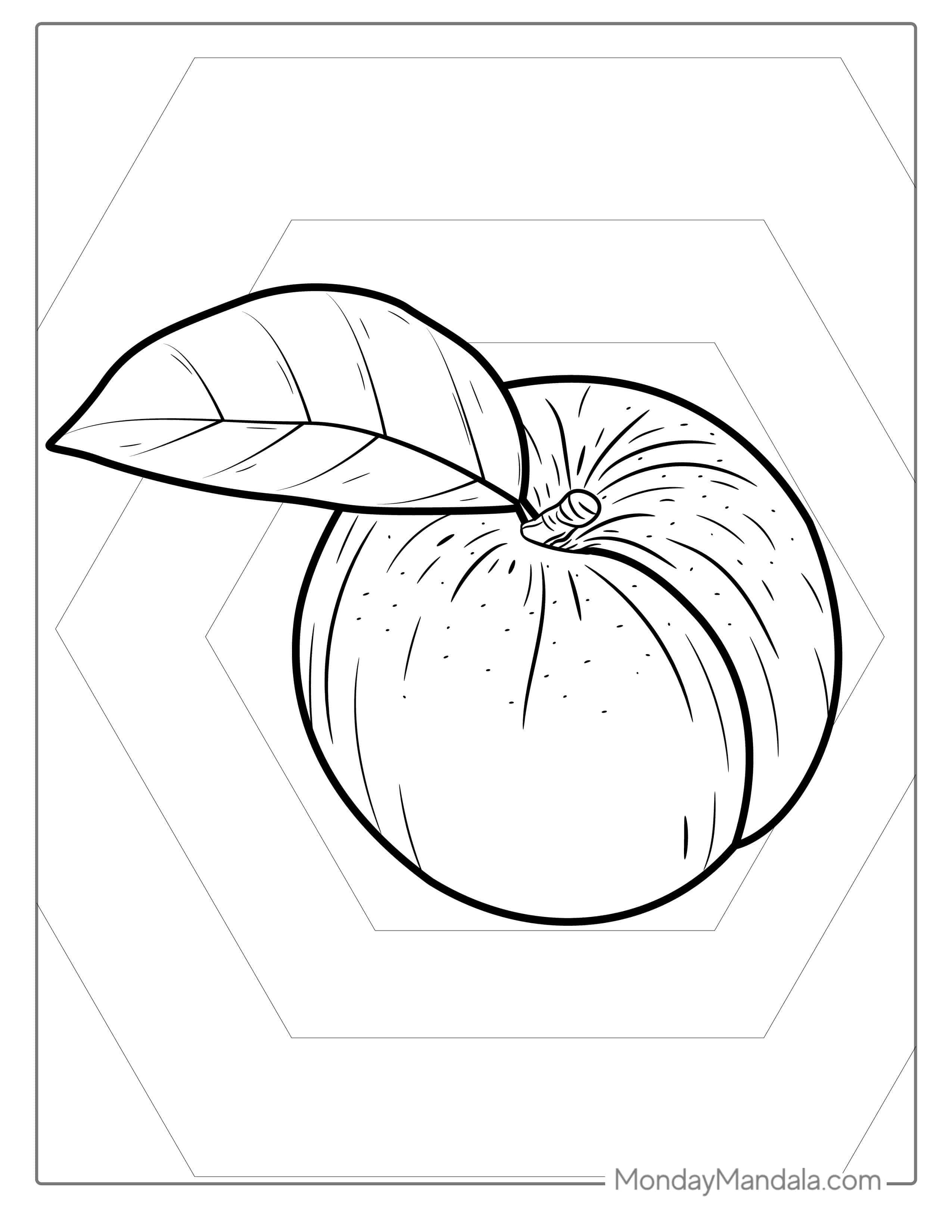 Peach Coloring Page coloring page