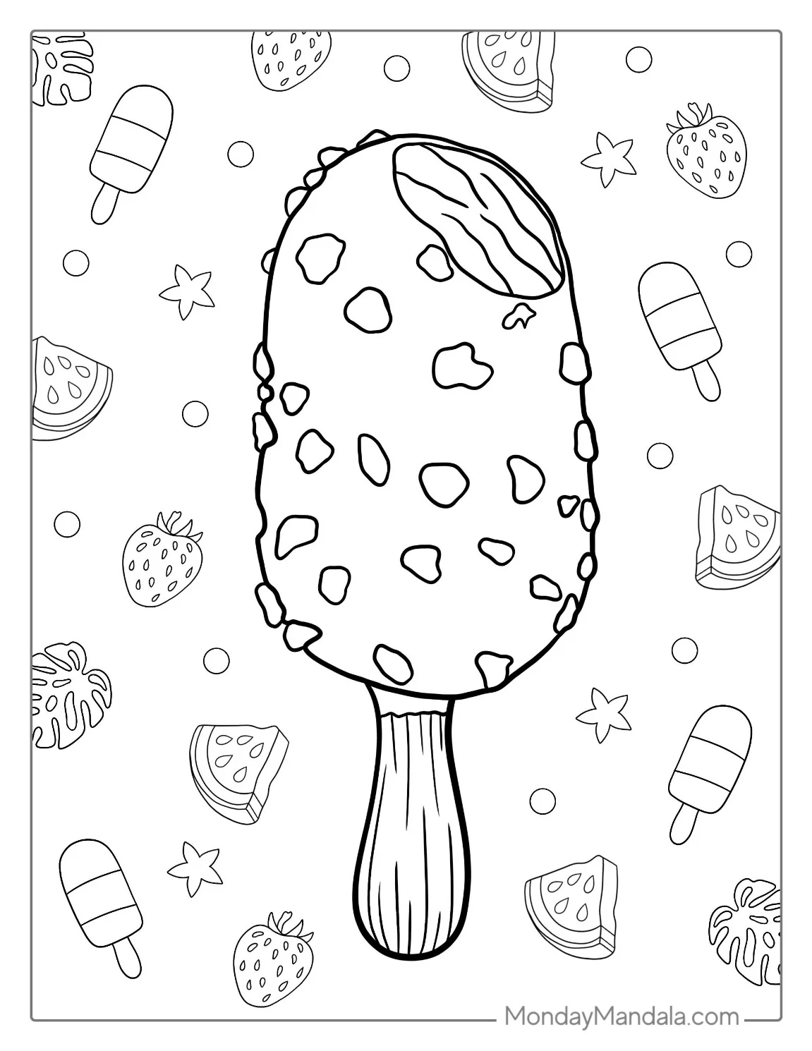 Cookies And Cream Ice Cream Coloring Page Bar coloring page