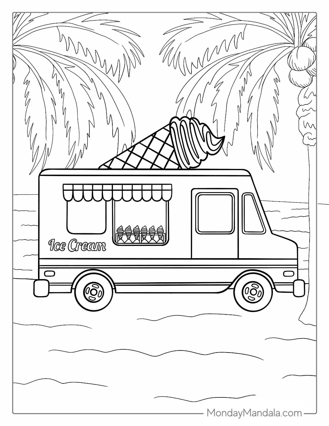 Ice Cream Coloring Page Truck coloring page