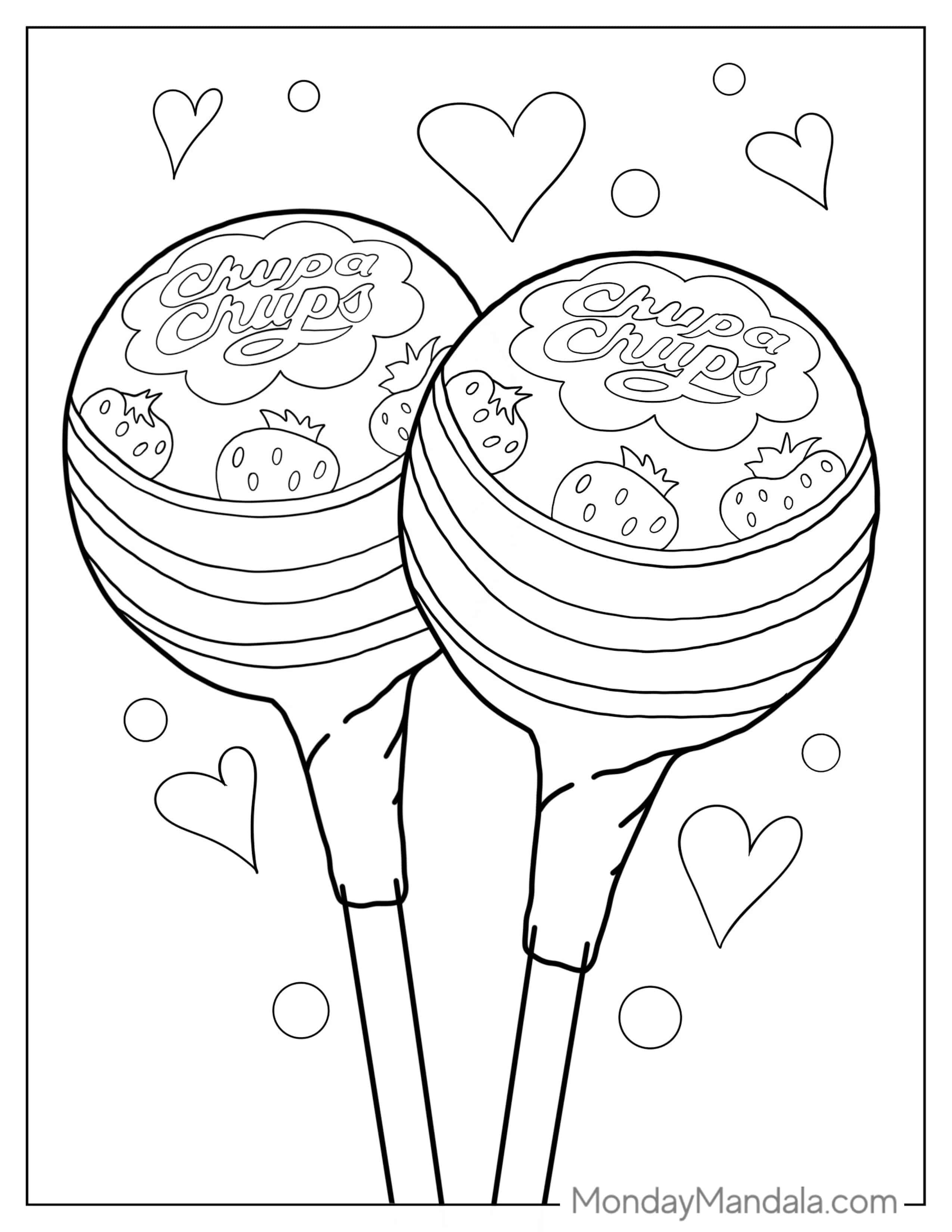 Chupa Chups Lollipops Coloring Page coloring page