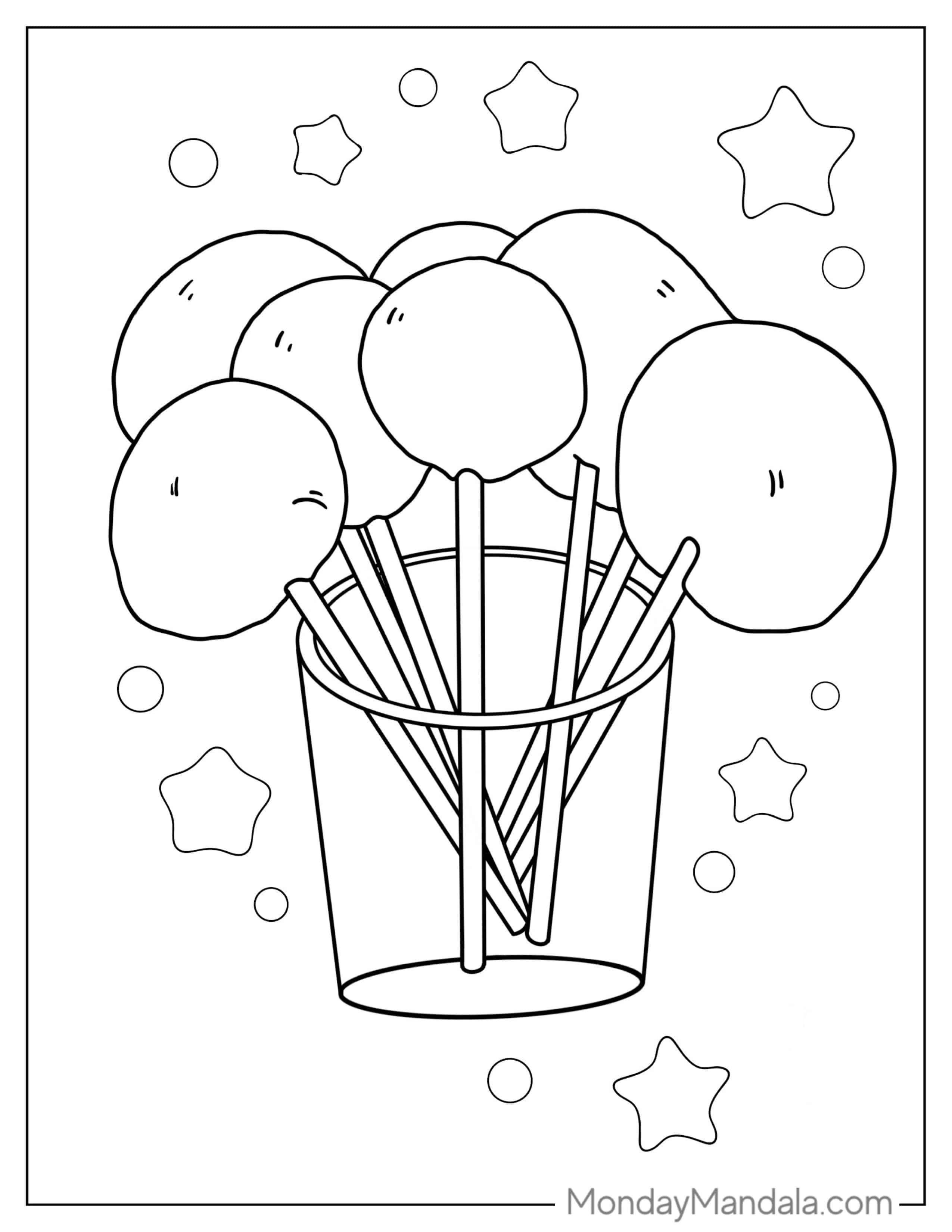 Jar Full Of Tasty Lollipops To Color coloring page