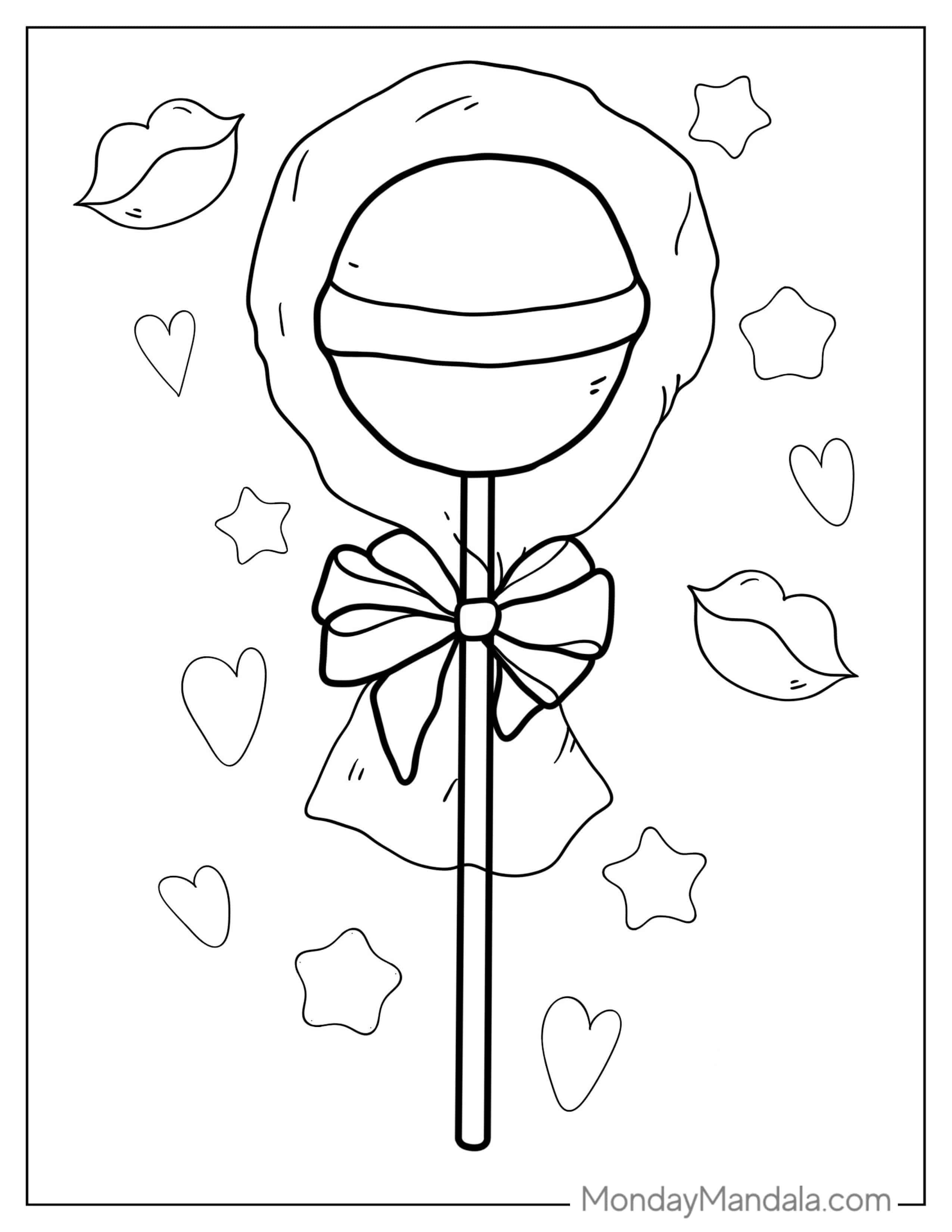 Lollipop Still In Wrapper To Color coloring page