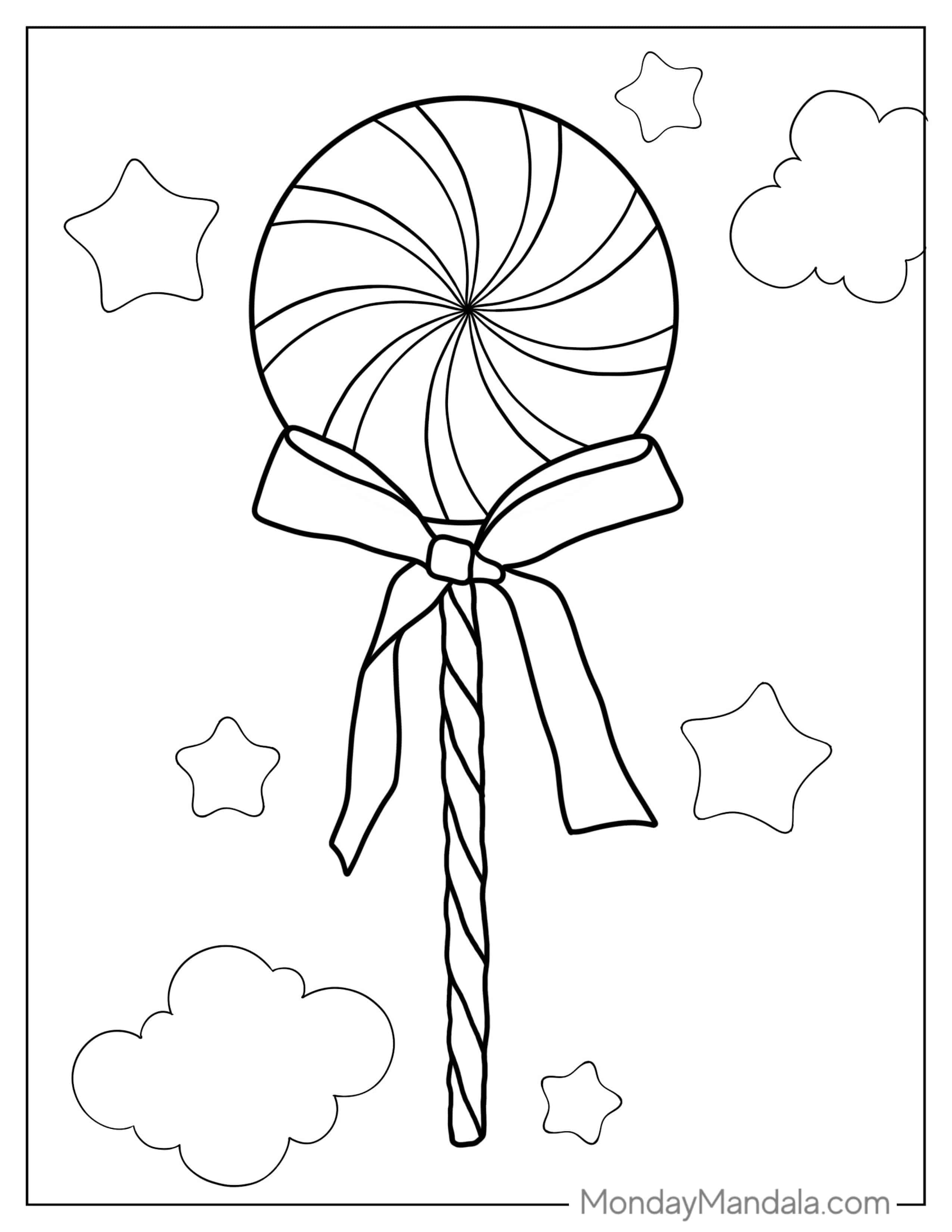 Mint Swirl Lollipop Coloring Page For Kids coloring page