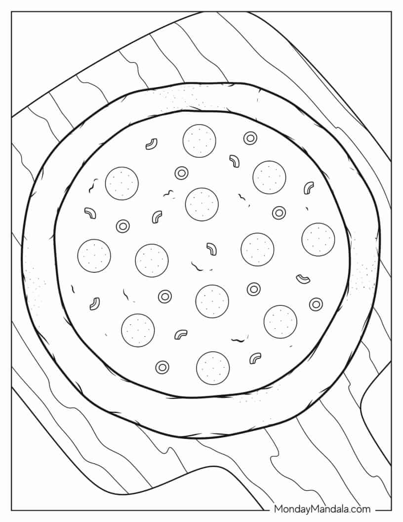 Authentic Italian Pizza Coloring Page coloring page
