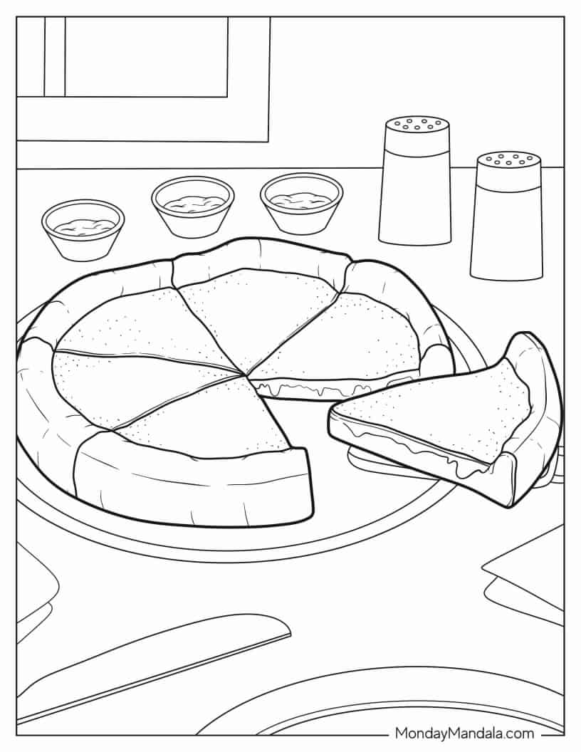 Deep Pan American Pizza Coloring Page coloring page