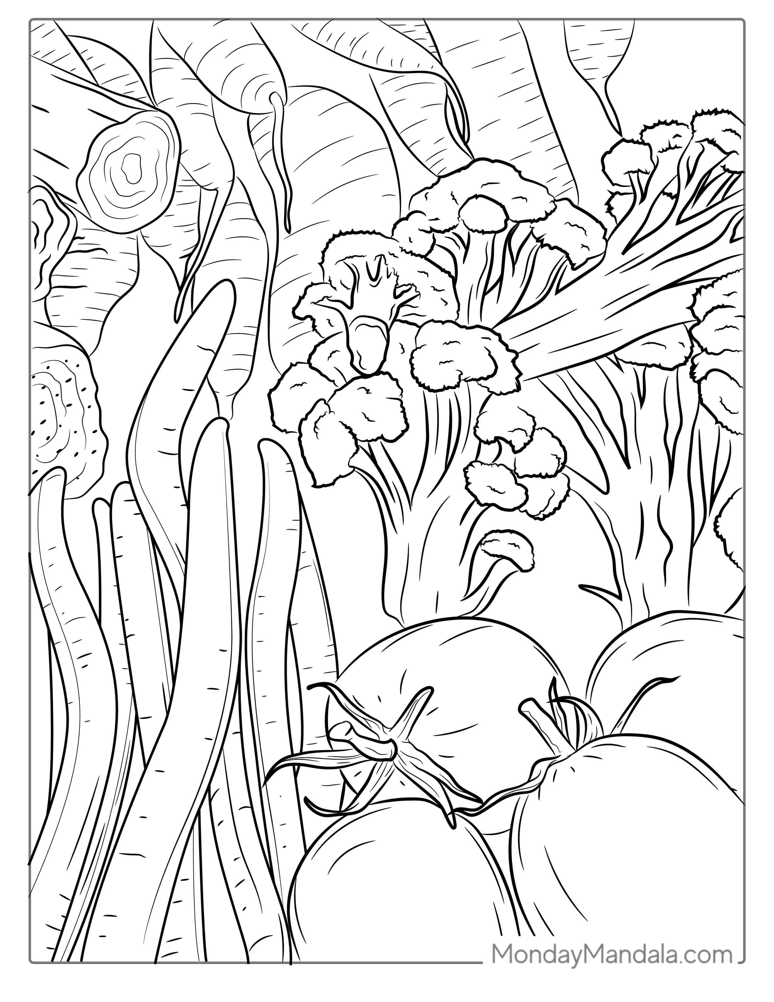 Assorted Veggies Coloring Page coloring page
