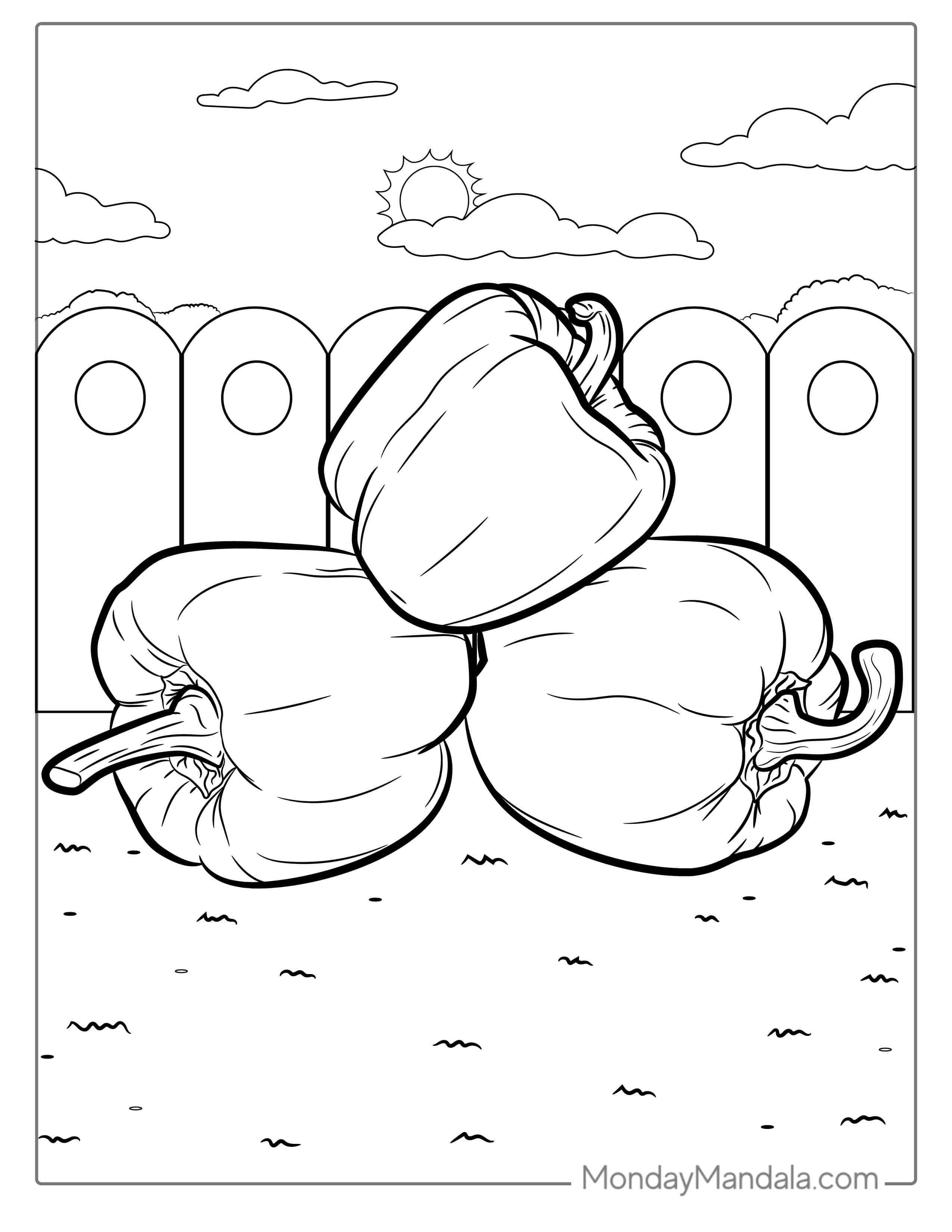 Bell Peppers Coloring Picture coloring page — printable line art