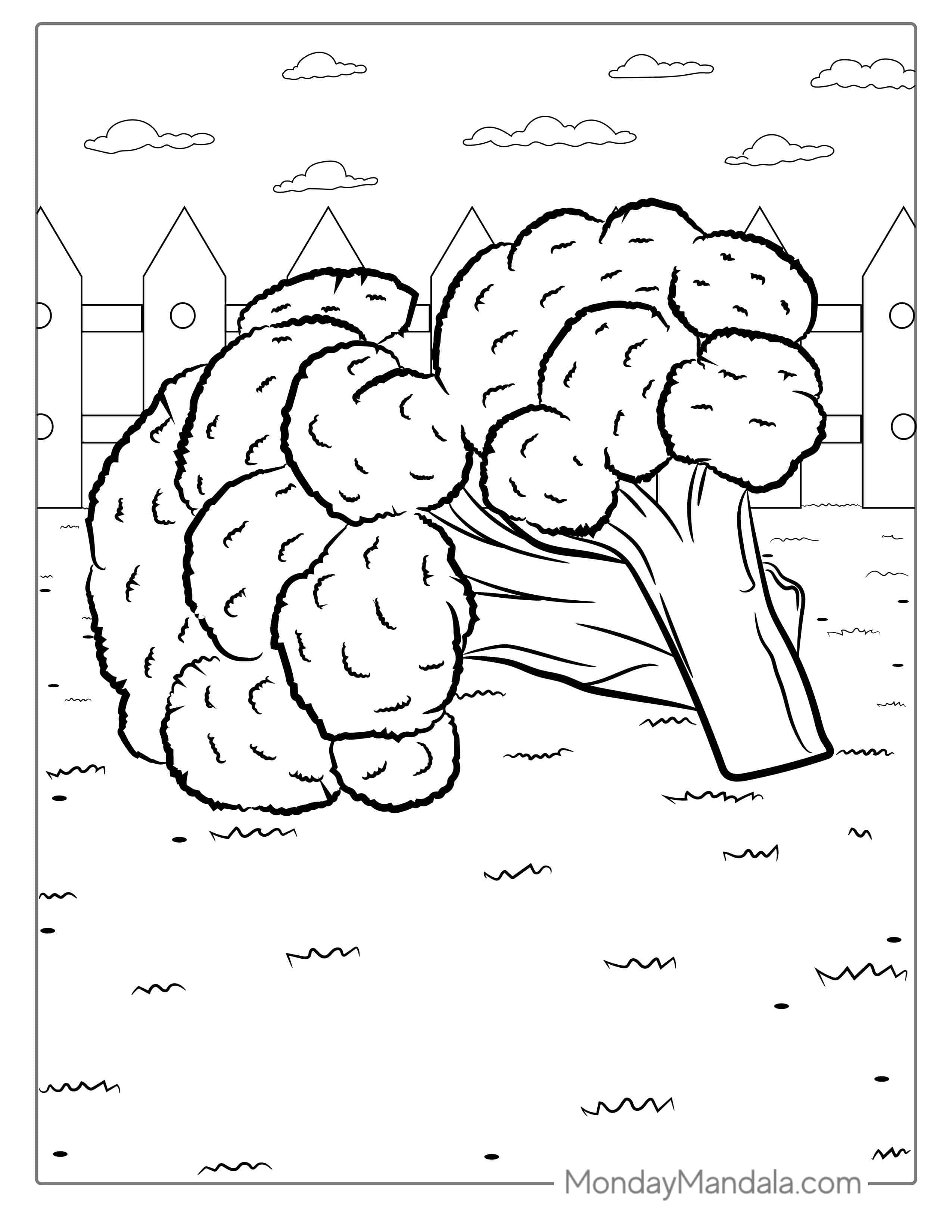 Broccoli Coloring Page For Preschoolers coloring page