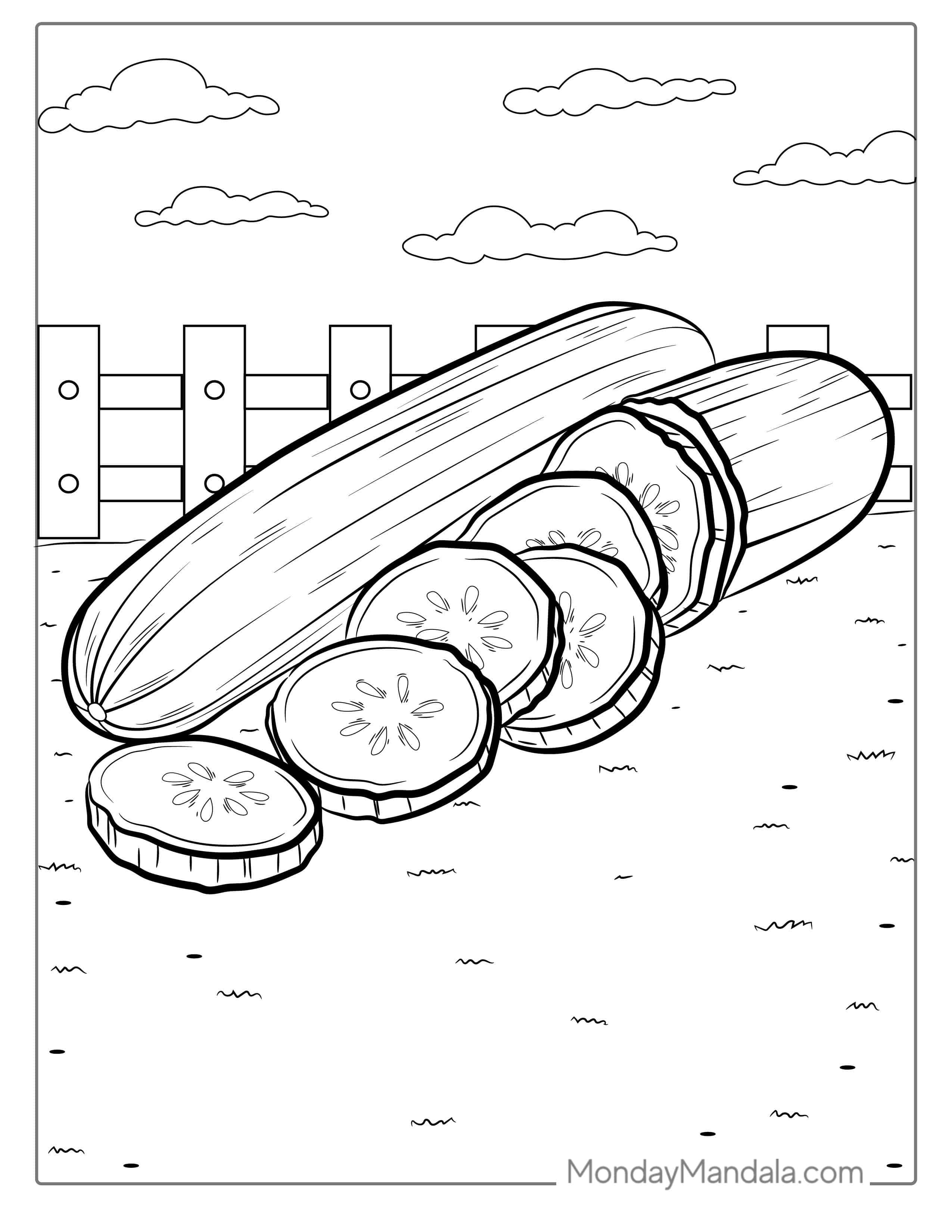 Coloring Picture Of Cucumber coloring page — printable line art