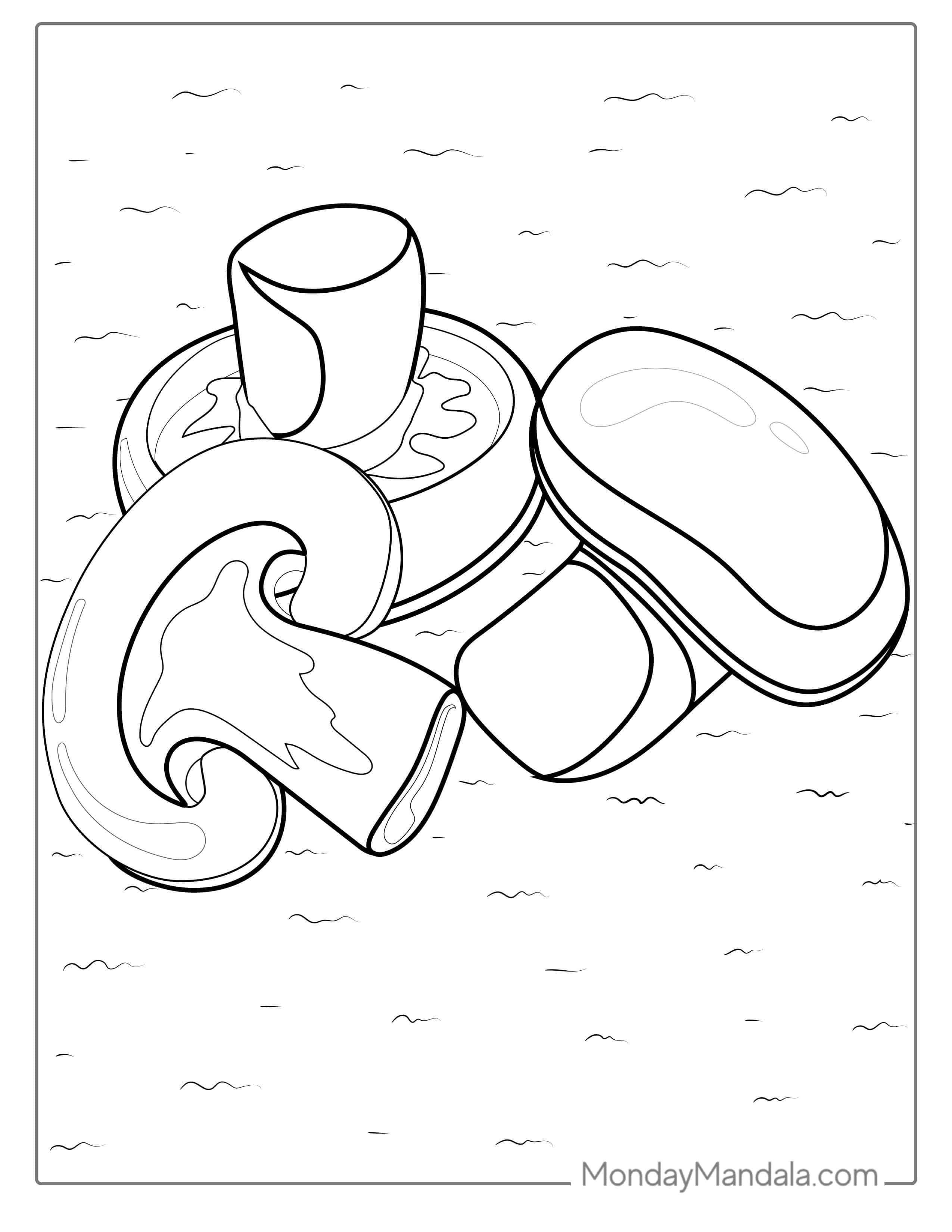 Mushrooms Coloring Sheet coloring page