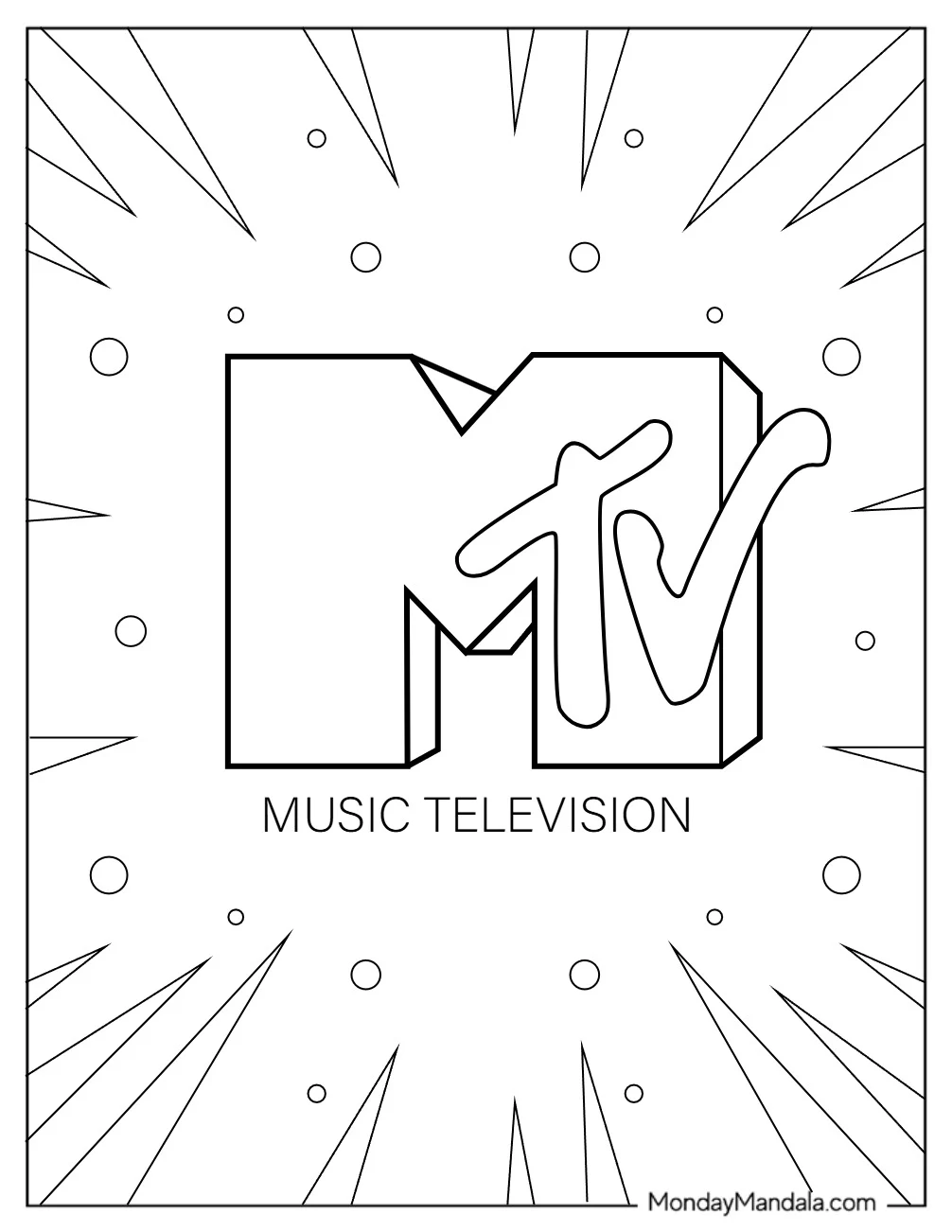 80s Coloring Page Of MTV Logo For Kids coloring page