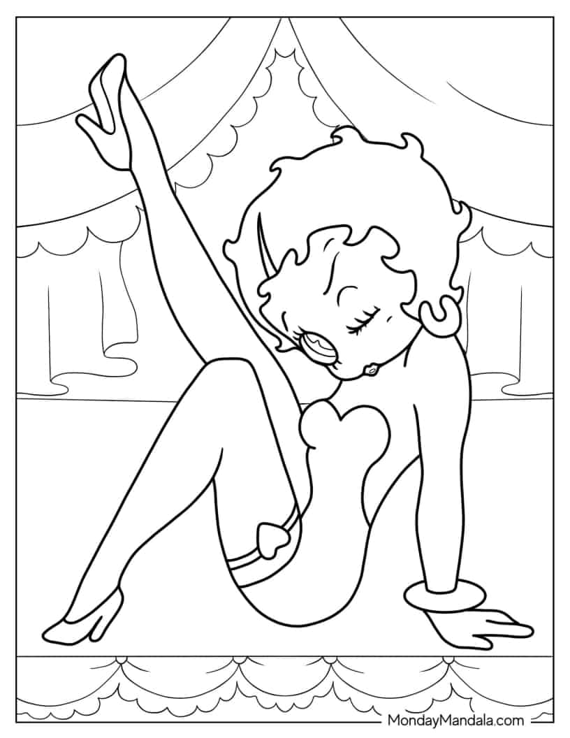 Betty Boop On Stage Coloring Page coloring page