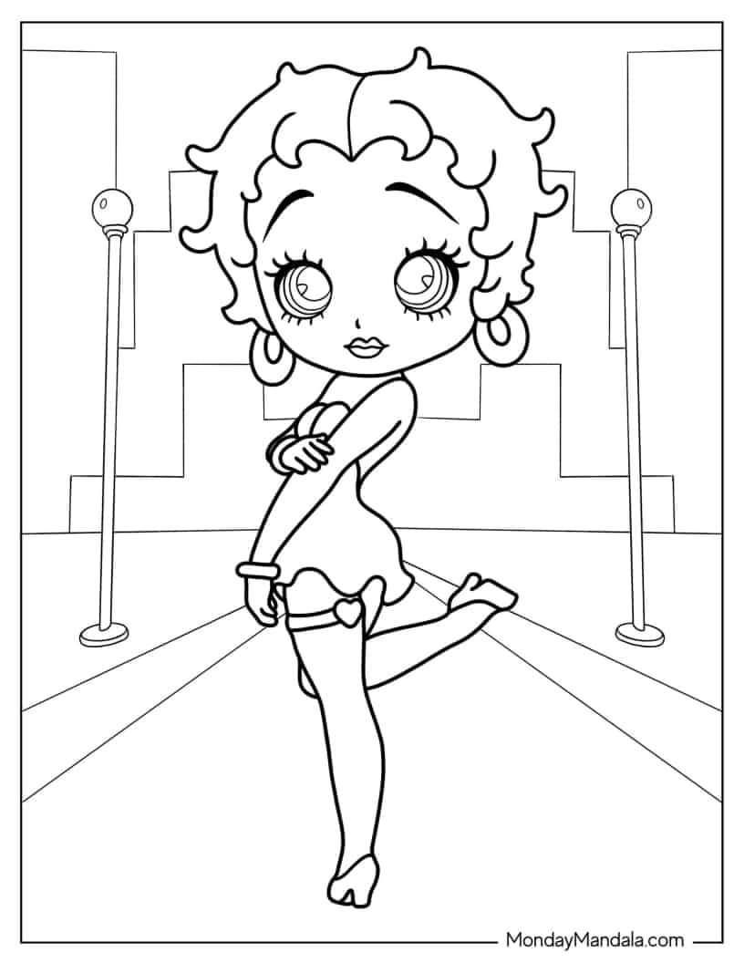 Chibi Betty Boop Coloring In For Preschoolers coloring page