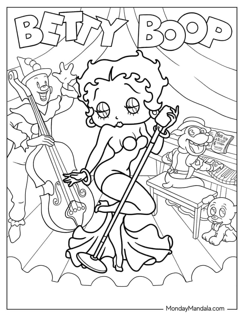 Coloring Page Of Betty Boop Cabaret coloring page