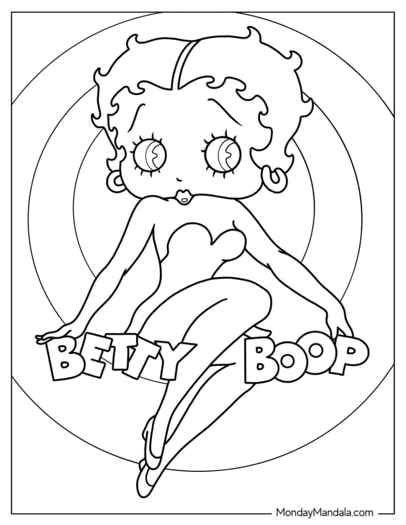 Coloring Sheet Of Betty Boop Poster coloring page