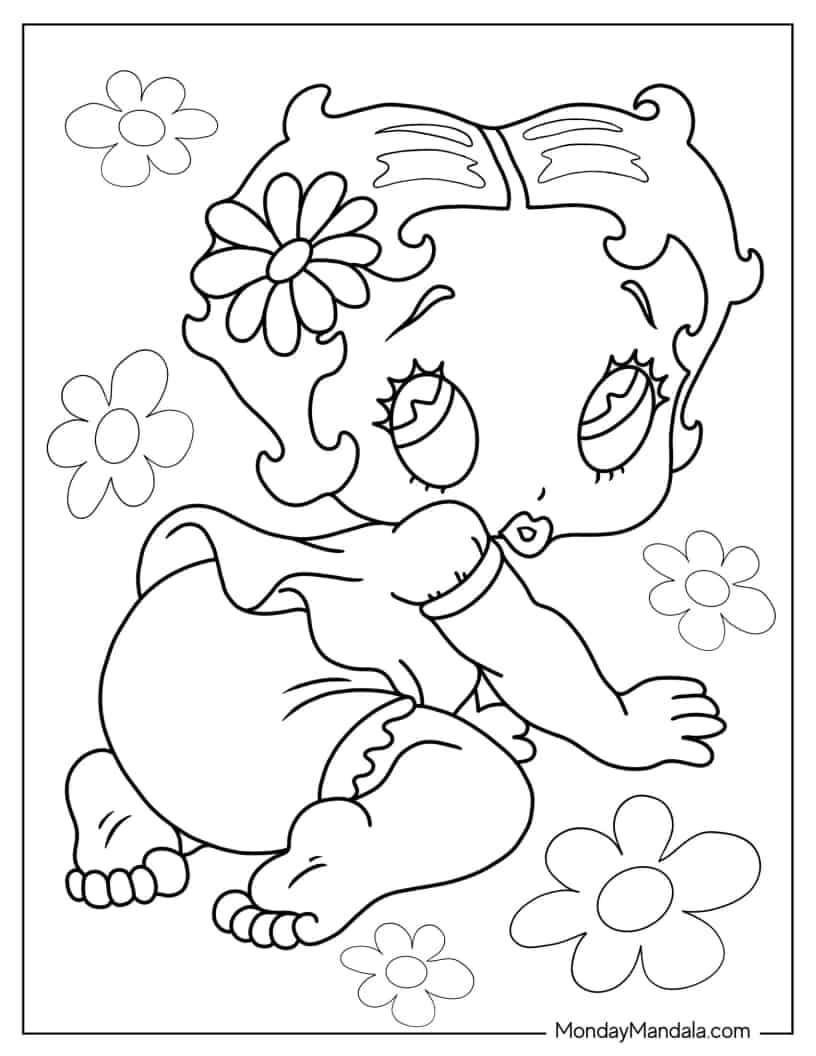 Kawaii Baby Betty Boop coloring page