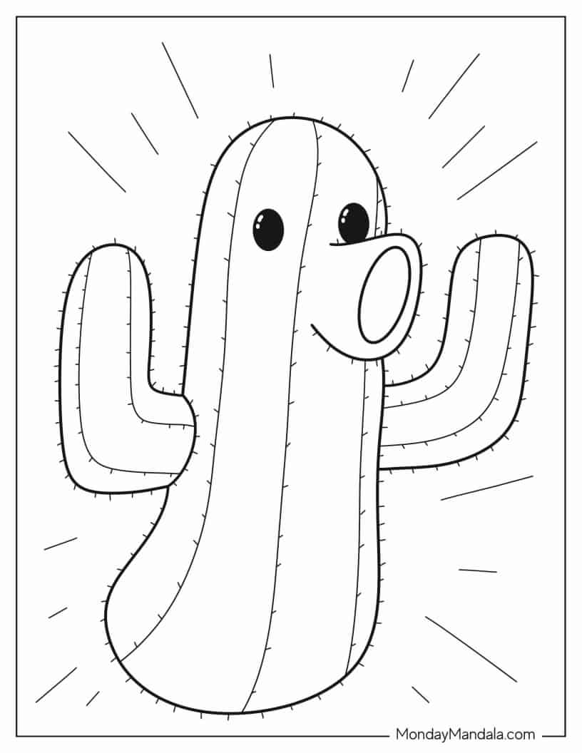 Plants Vs Cactus Coloring Page coloring page