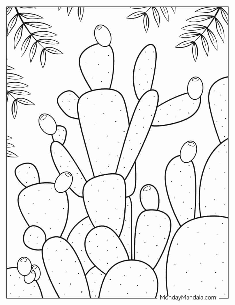 Prickly Pear Cactus Coloring Page coloring page