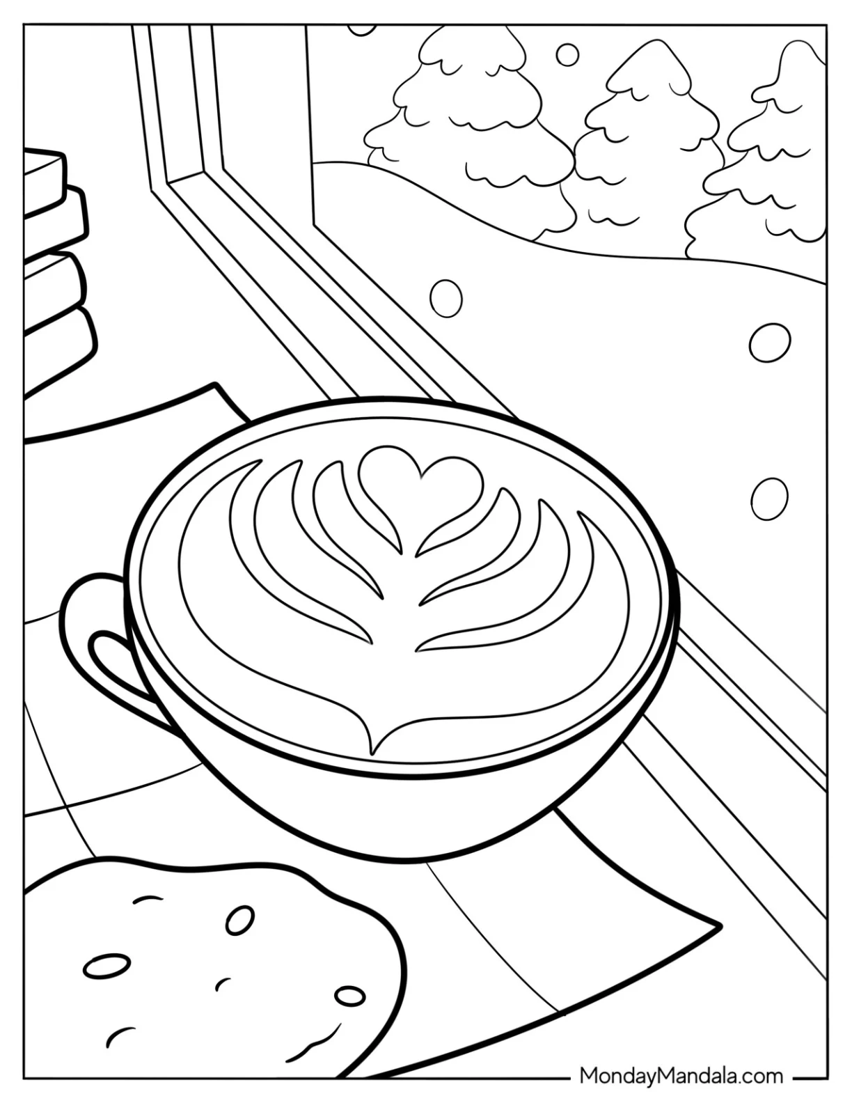 Coffee Coloring Pages Of Heart Coffee Art For Kids coloring page
