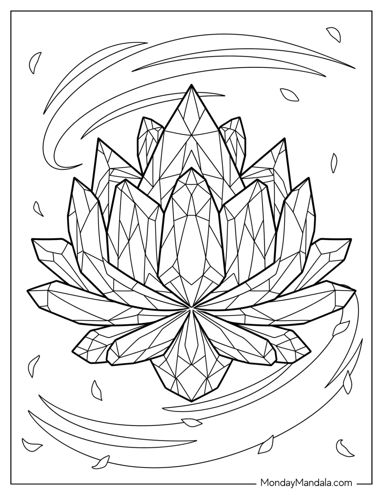 Beautiful Rose Quartz Crystal Coloring Page coloring page