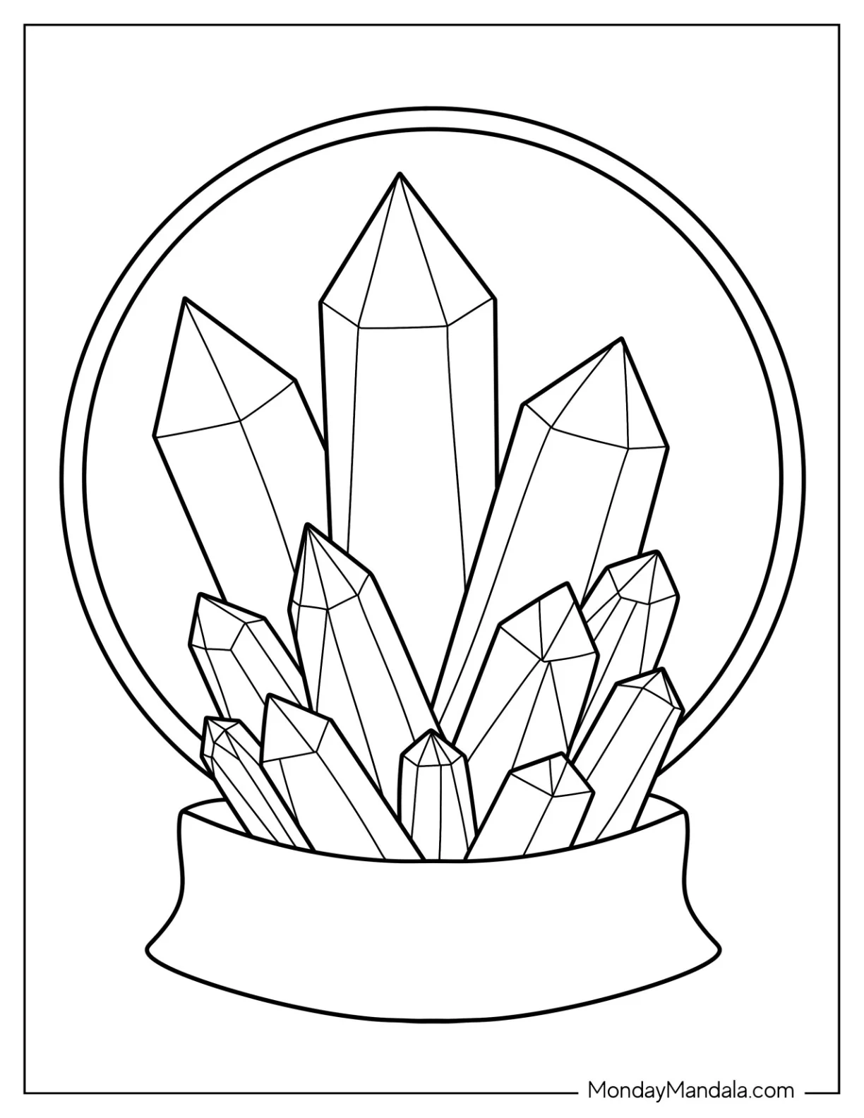 Crystal Coloring Page In A Glass Dome For Kids coloring page