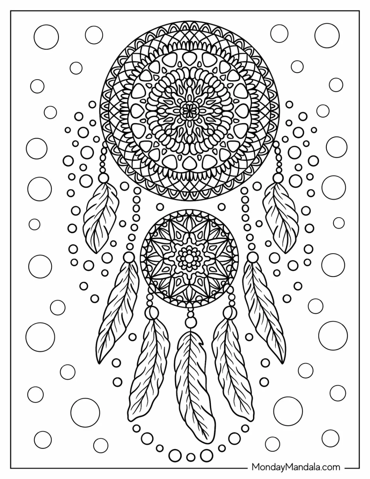 Two Intricate Dreamcatcher Coloring Page coloring page