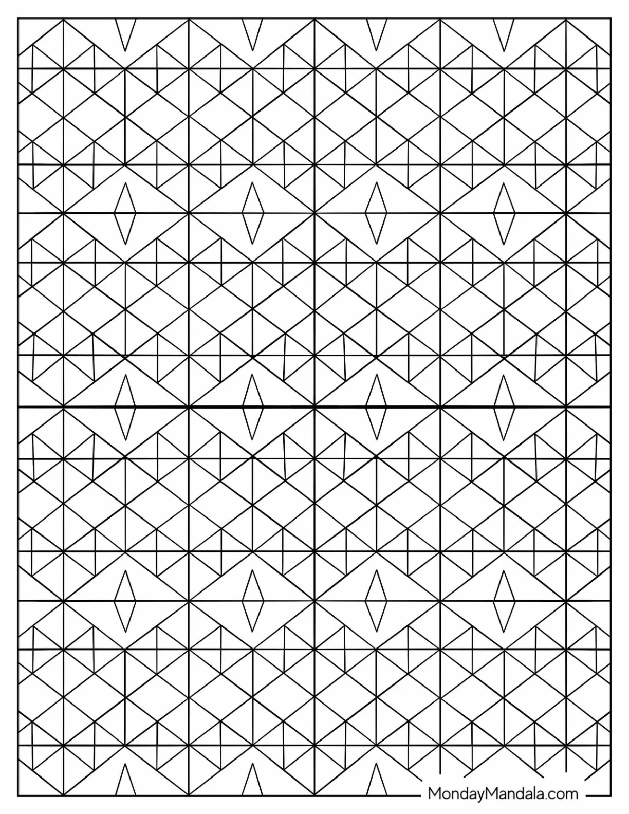 Full Page Geometric Triangle Pattern Coloring Sheet coloring page